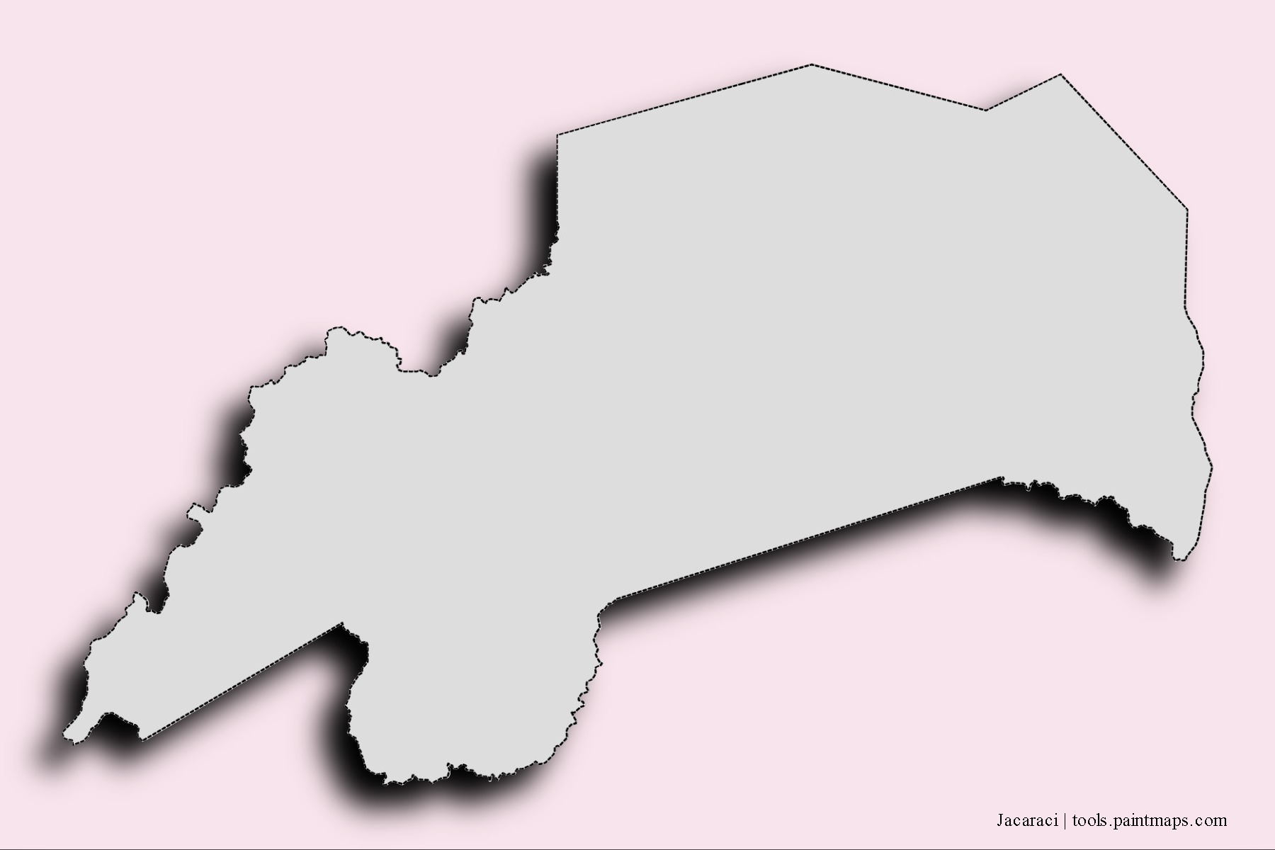 Mapa de barrios y pueblos de Jacaraci con efecto de sombra 3D