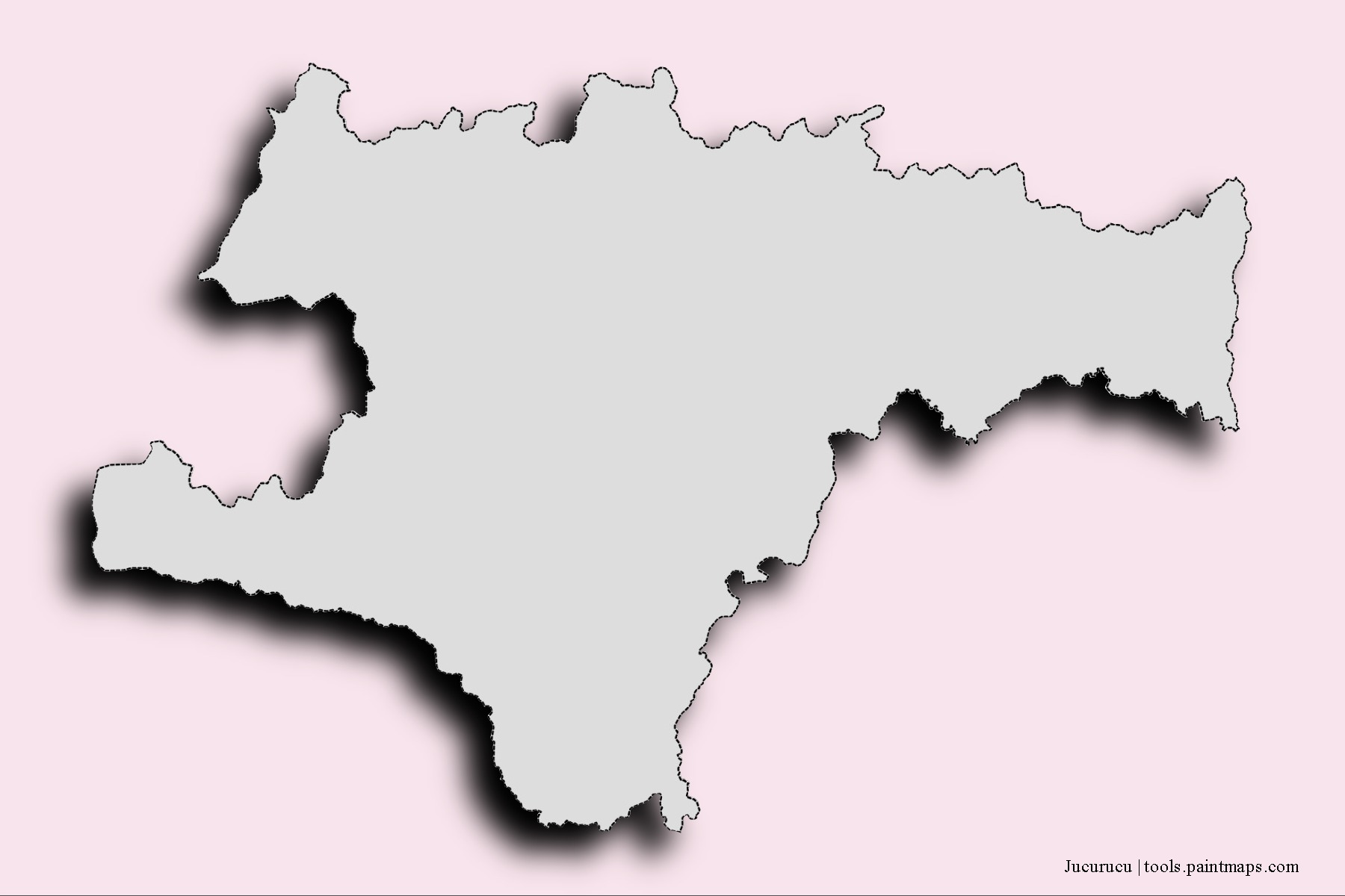 Mapa de barrios y pueblos de Jucurucu con efecto de sombra 3D