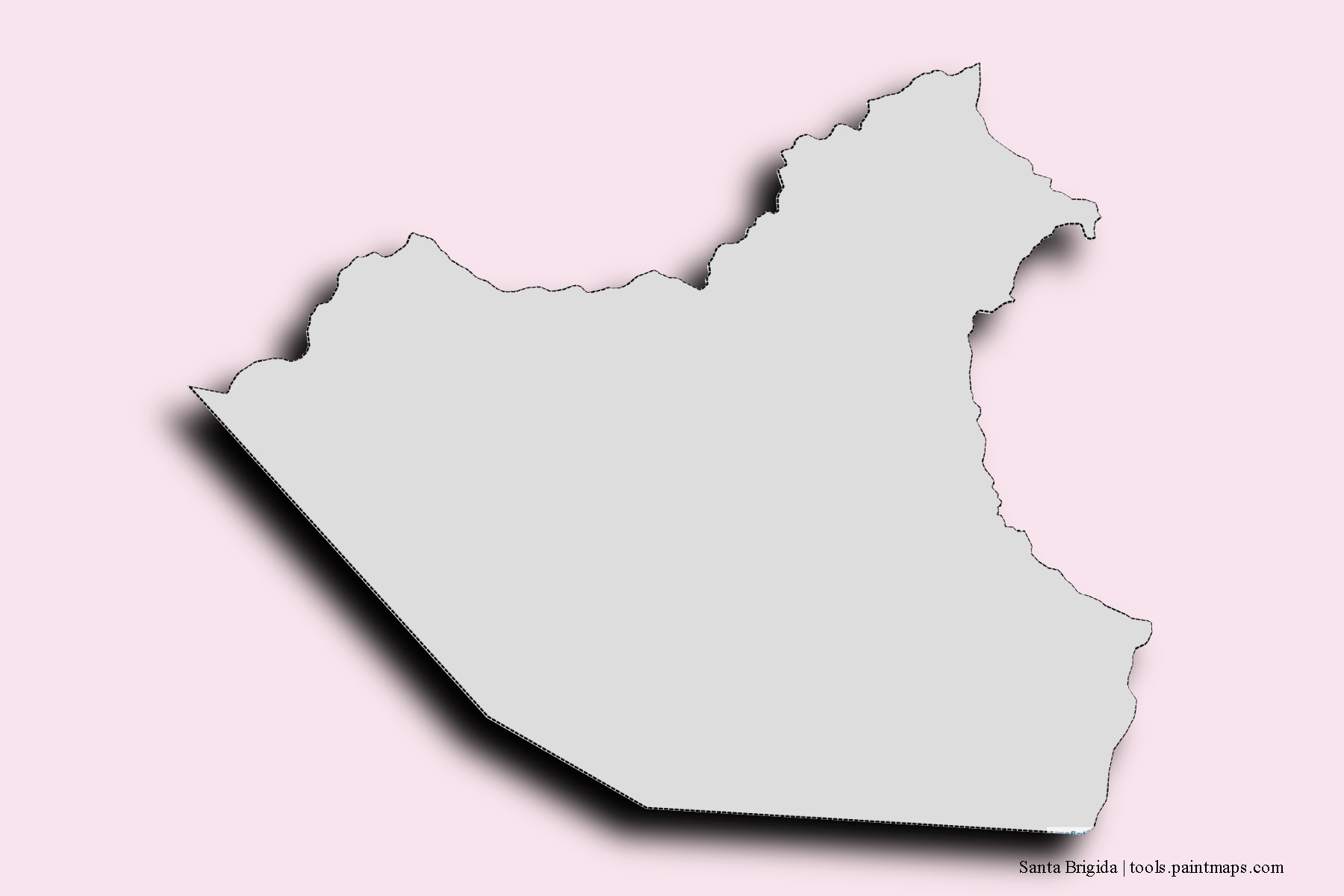 Mapa de barrios y pueblos de Santa Brigida con efecto de sombra 3D