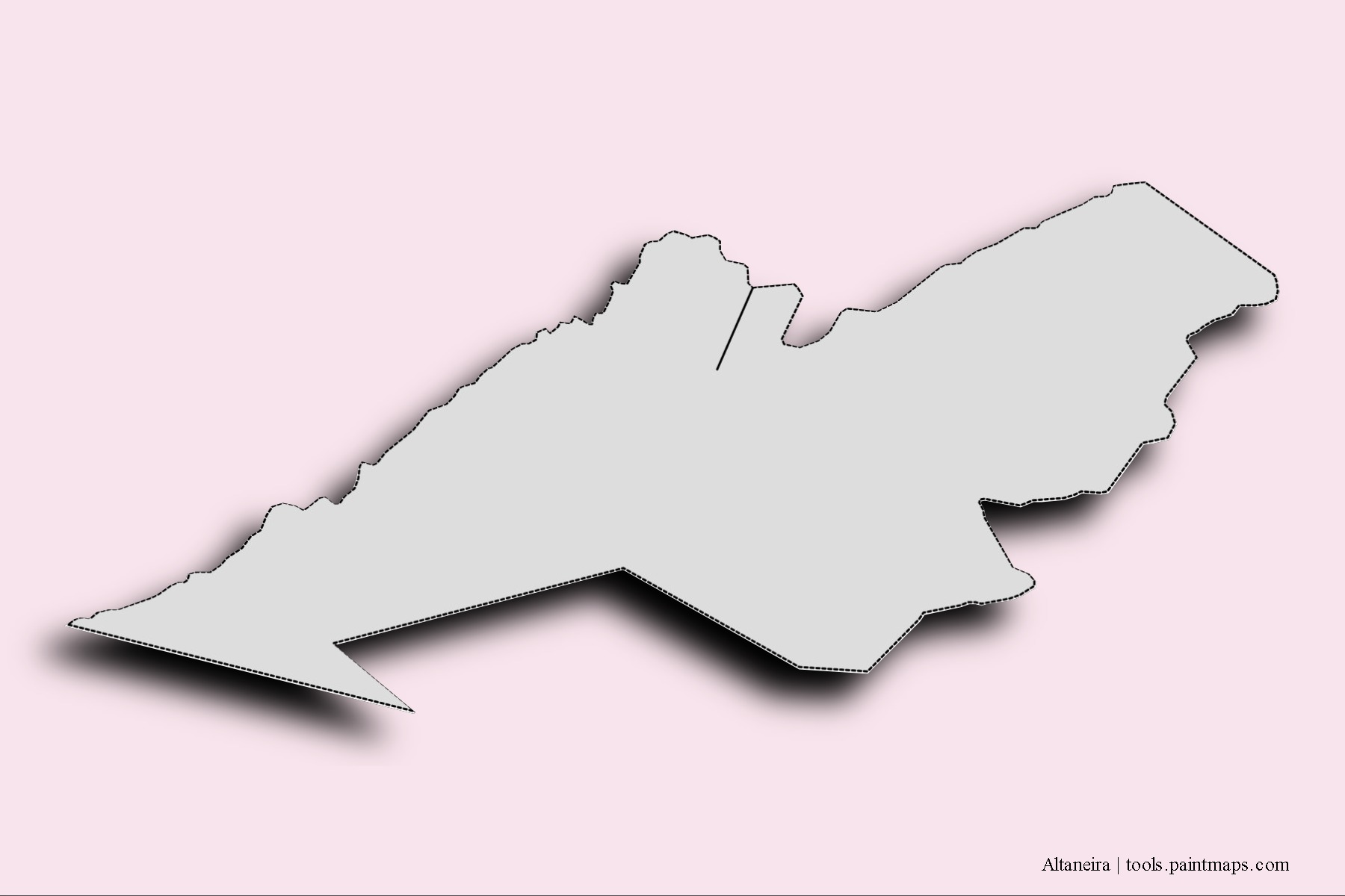 Mapa de barrios y pueblos de Altaneira con efecto de sombra 3D