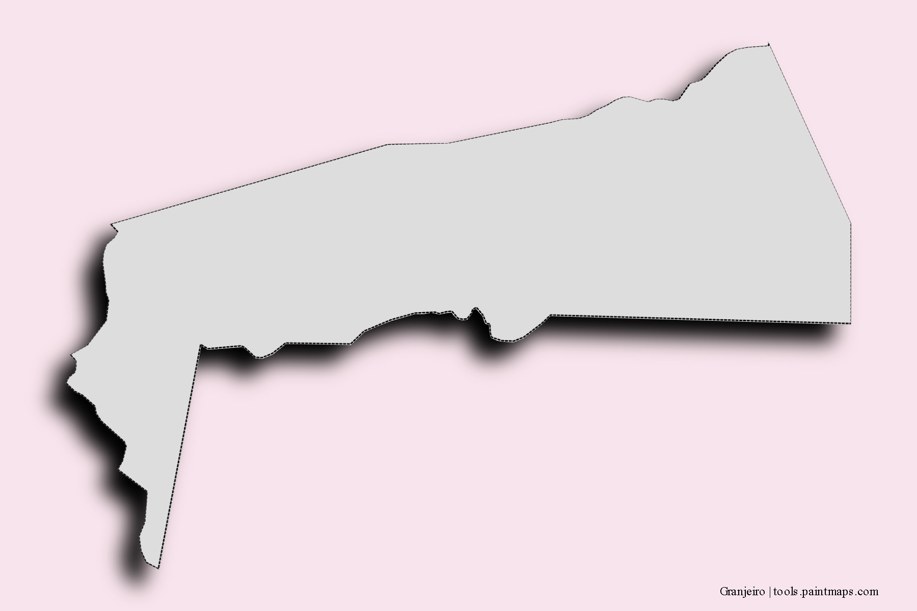 Granjeiro neighborhoods and villages map with 3D shadow effect