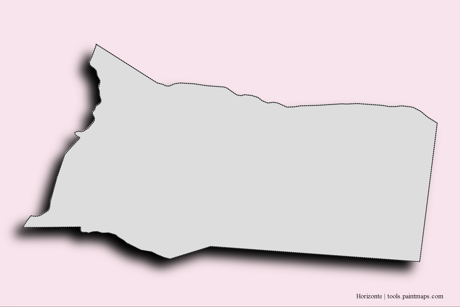 Mapa de barrios y pueblos de Horizonte con efecto de sombra 3D