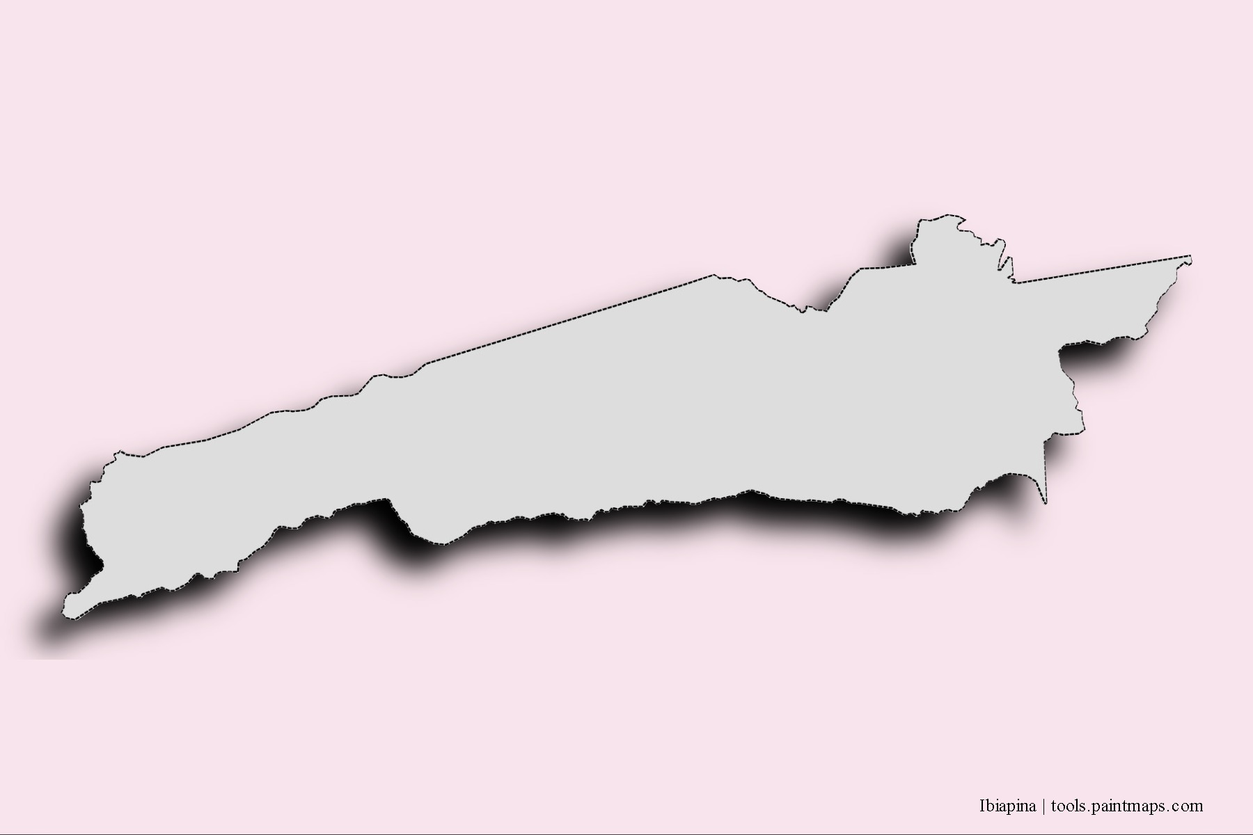 Ibiapina neighborhoods and villages map with 3D shadow effect