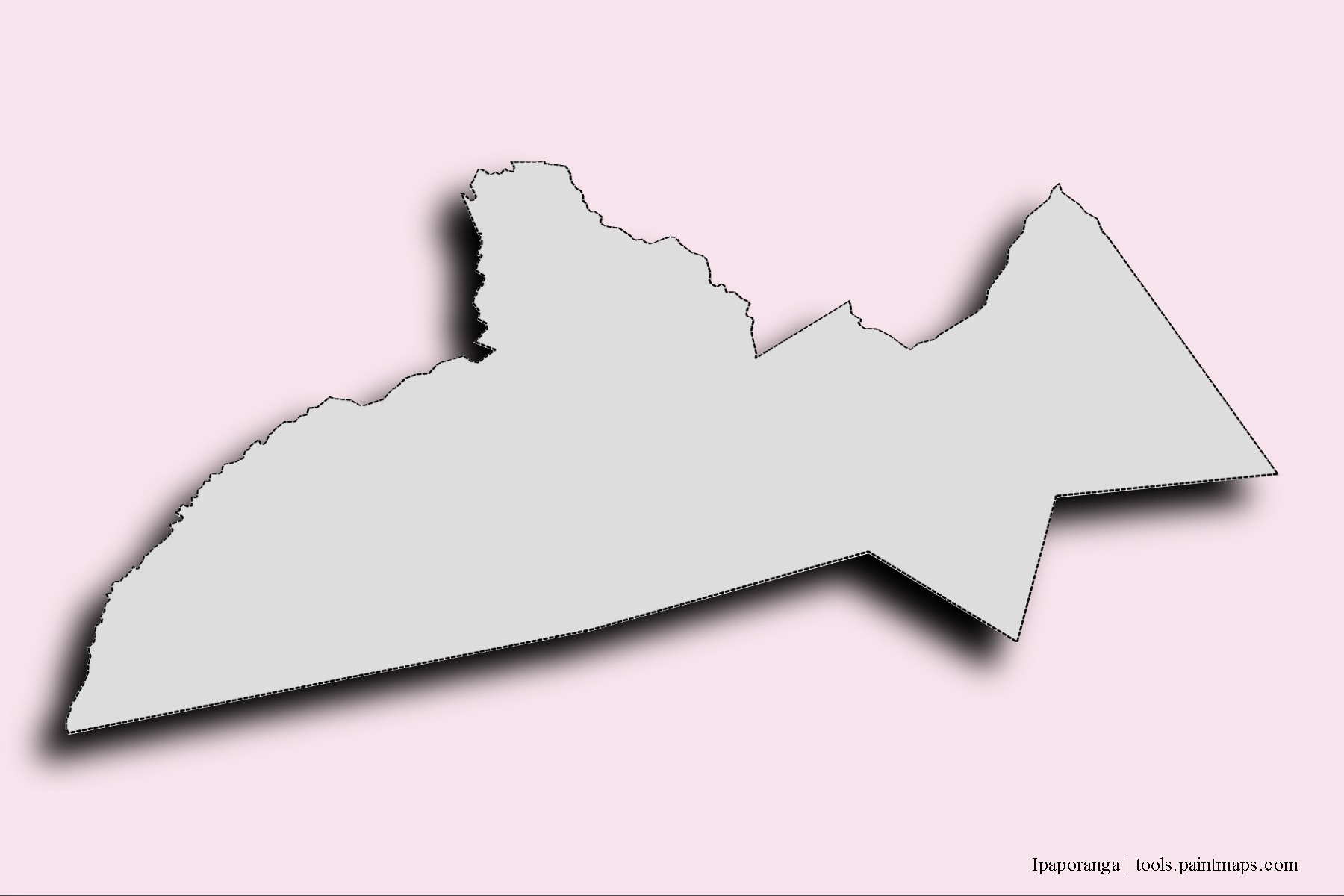 Mapa de barrios y pueblos de Ipaporanga con efecto de sombra 3D