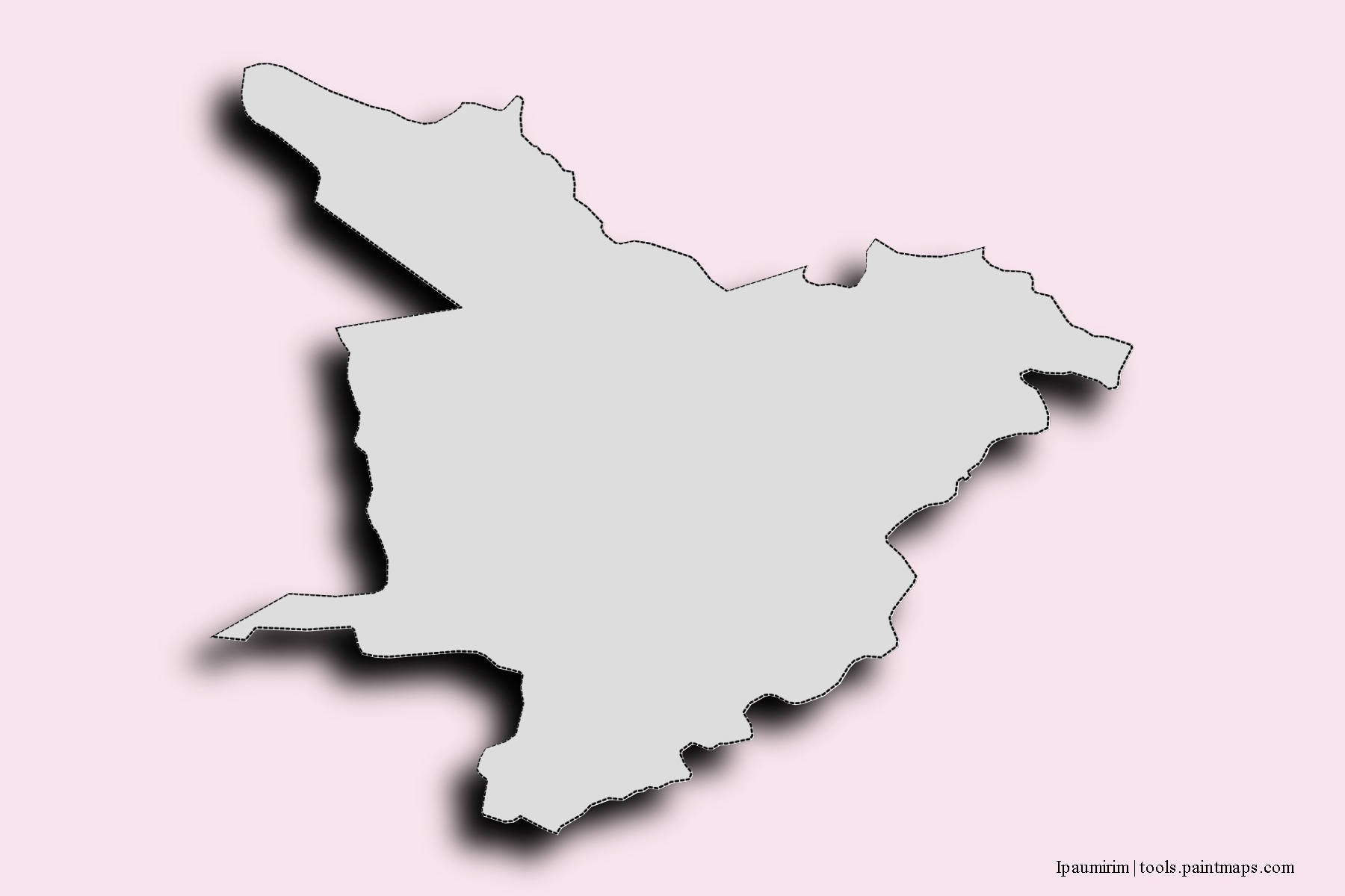 Mapa de barrios y pueblos de Ipaumirim con efecto de sombra 3D