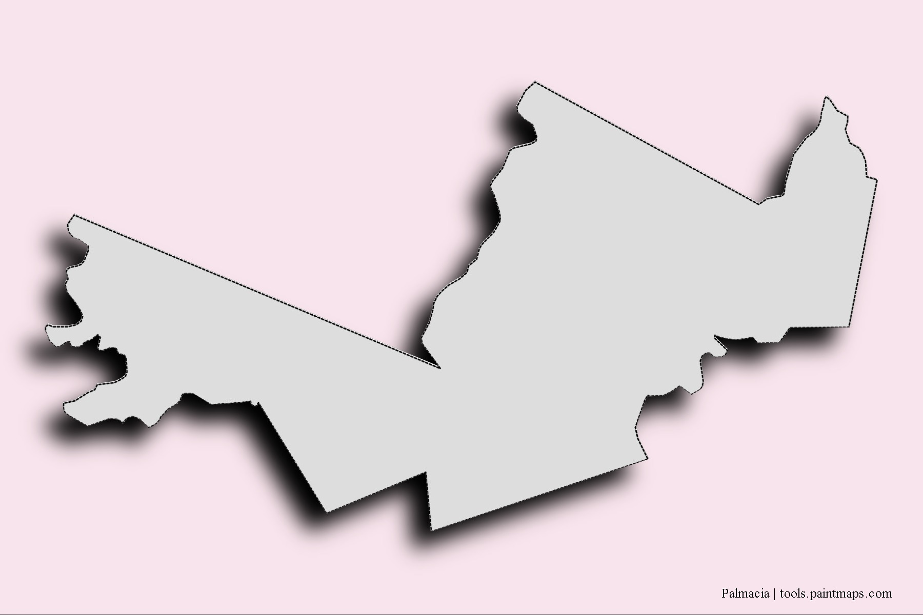 Mapa de barrios y pueblos de Palmacia con efecto de sombra 3D