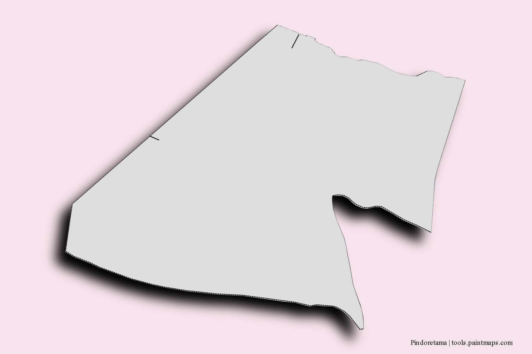 Mapa de barrios y pueblos de Pindoretama con efecto de sombra 3D