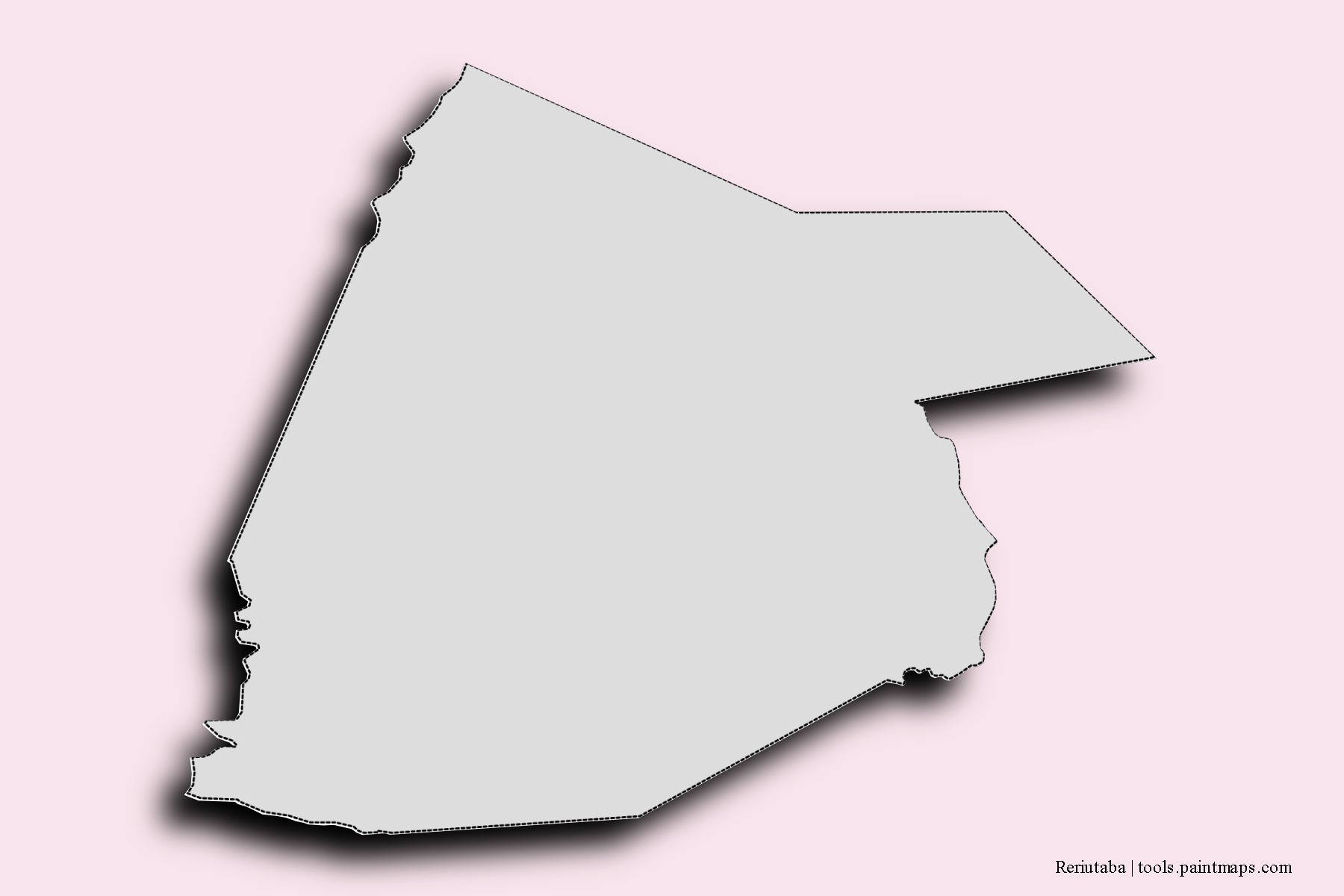 Mapa de barrios y pueblos de Reriutaba con efecto de sombra 3D