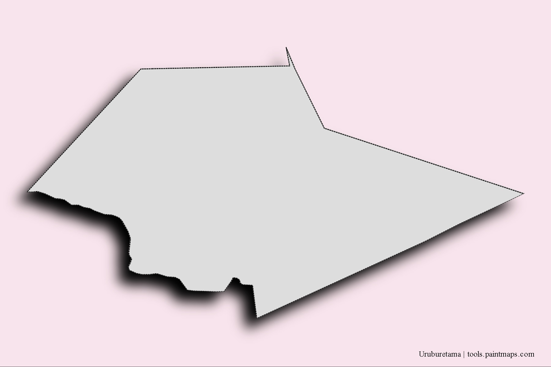 Uruburetama neighborhoods and villages map with 3D shadow effect