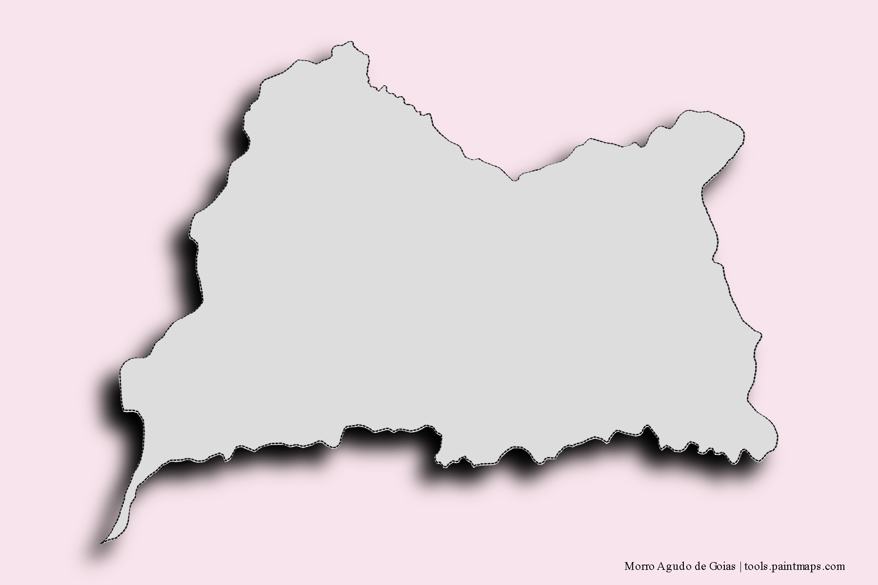 Mapa de barrios y pueblos de Morro Agudo de Goias con efecto de sombra 3D