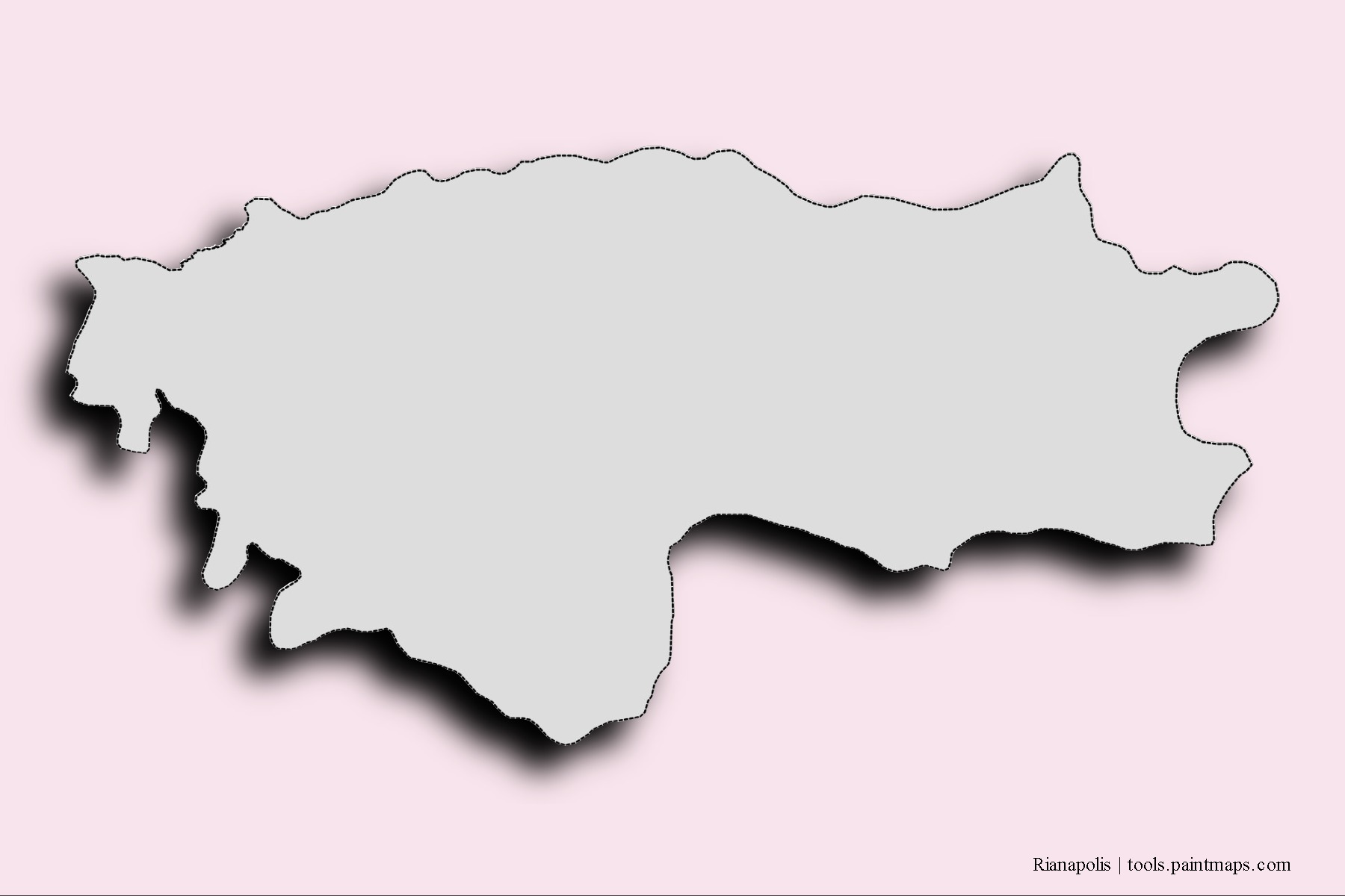 Mapa de barrios y pueblos de Rianapolis con efecto de sombra 3D