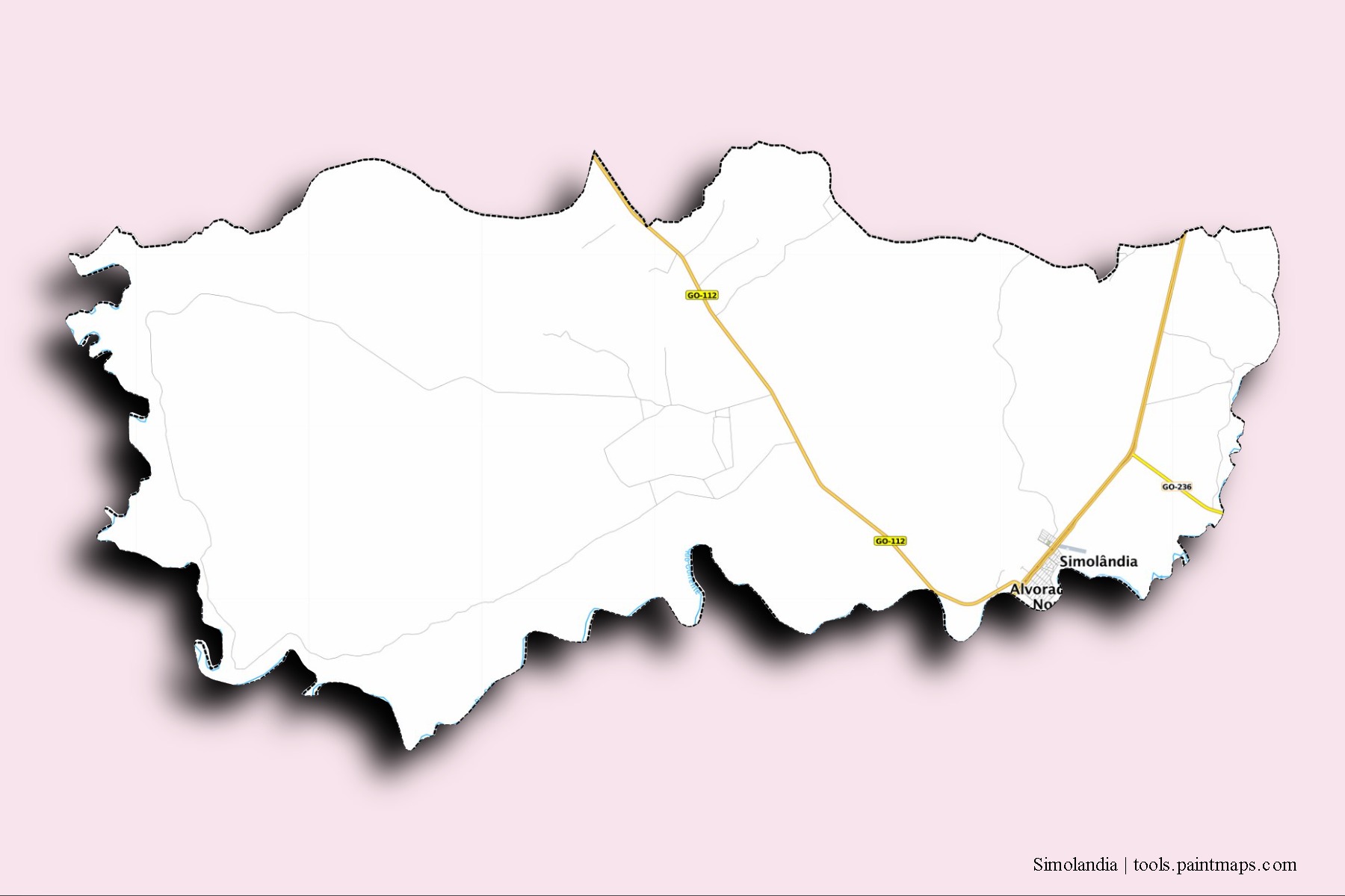 3D gölge efektli Simolandia mahalleleri ve köyleri haritası