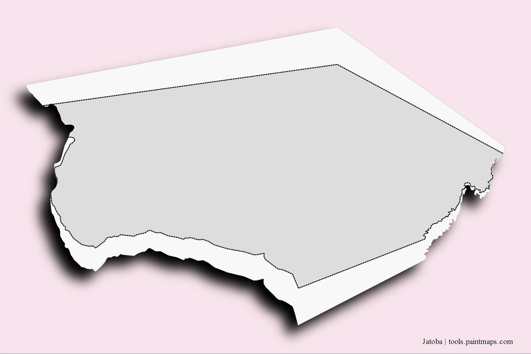 Mapa de barrios y pueblos de Jatoba con efecto de sombra 3D