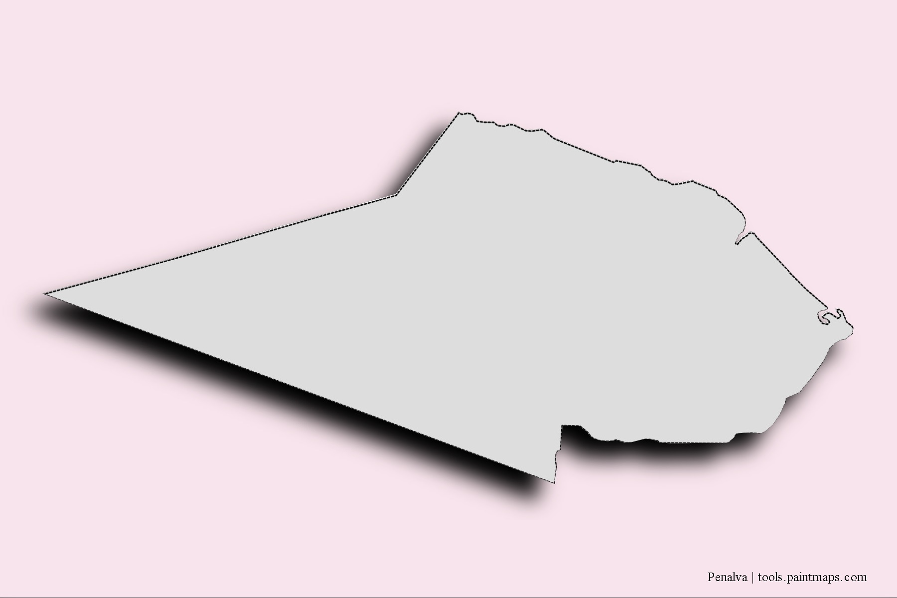 3D gölge efektli Penalva mahalleleri ve köyleri haritası