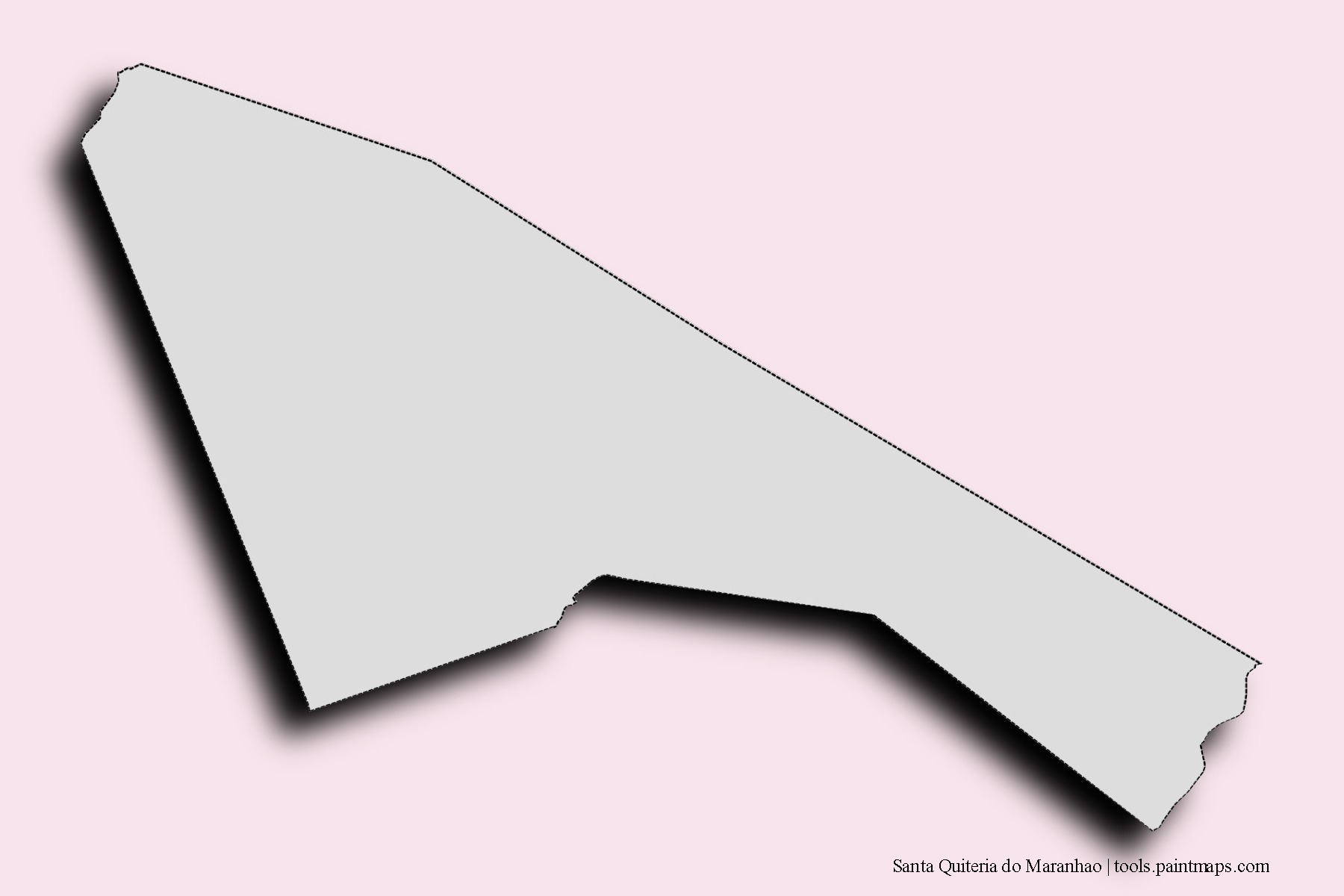Mapa de barrios y pueblos de Santa Quiteria do Maranhao con efecto de sombra 3D
