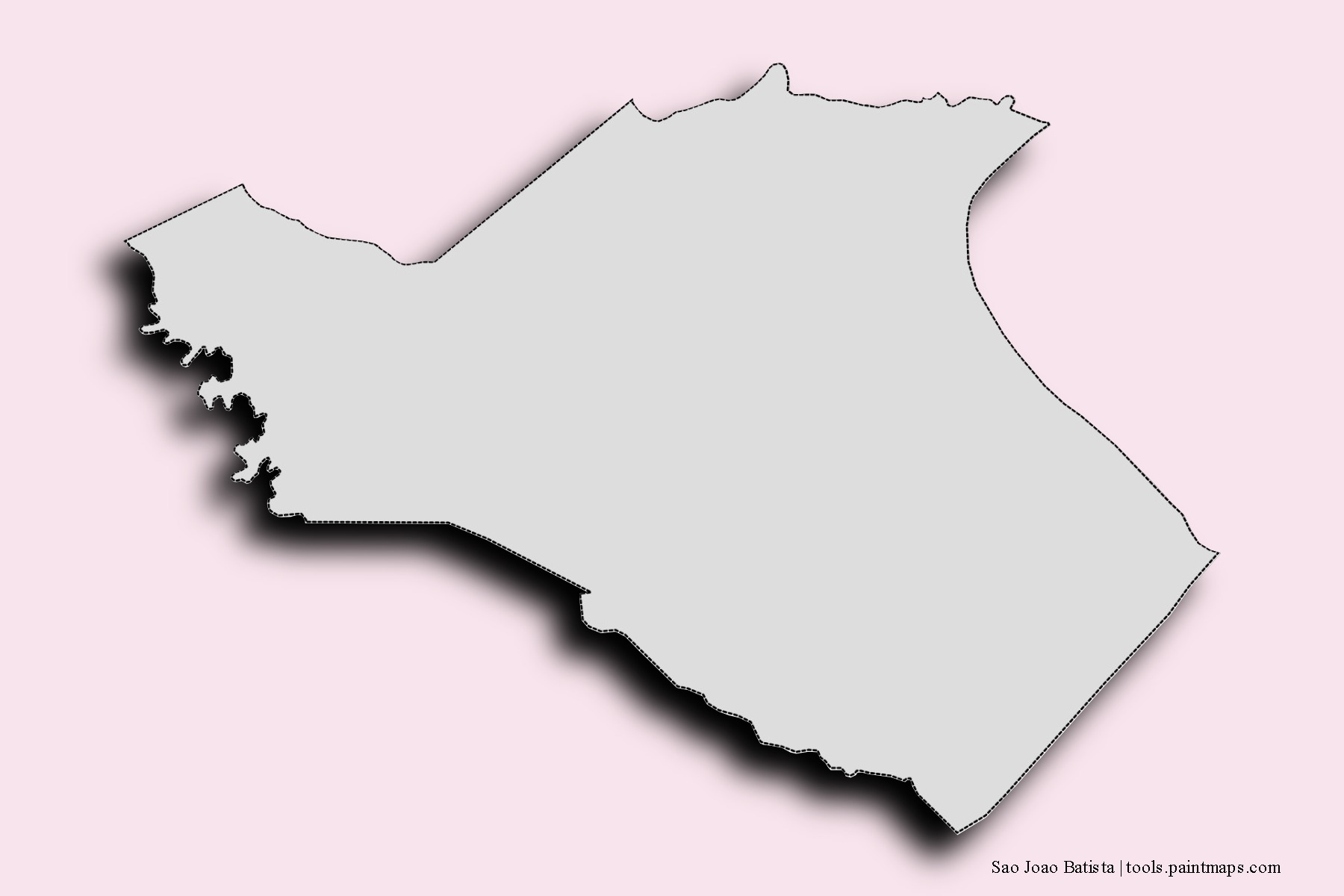 Mapa de barrios y pueblos de Sao Joao Batista con efecto de sombra 3D