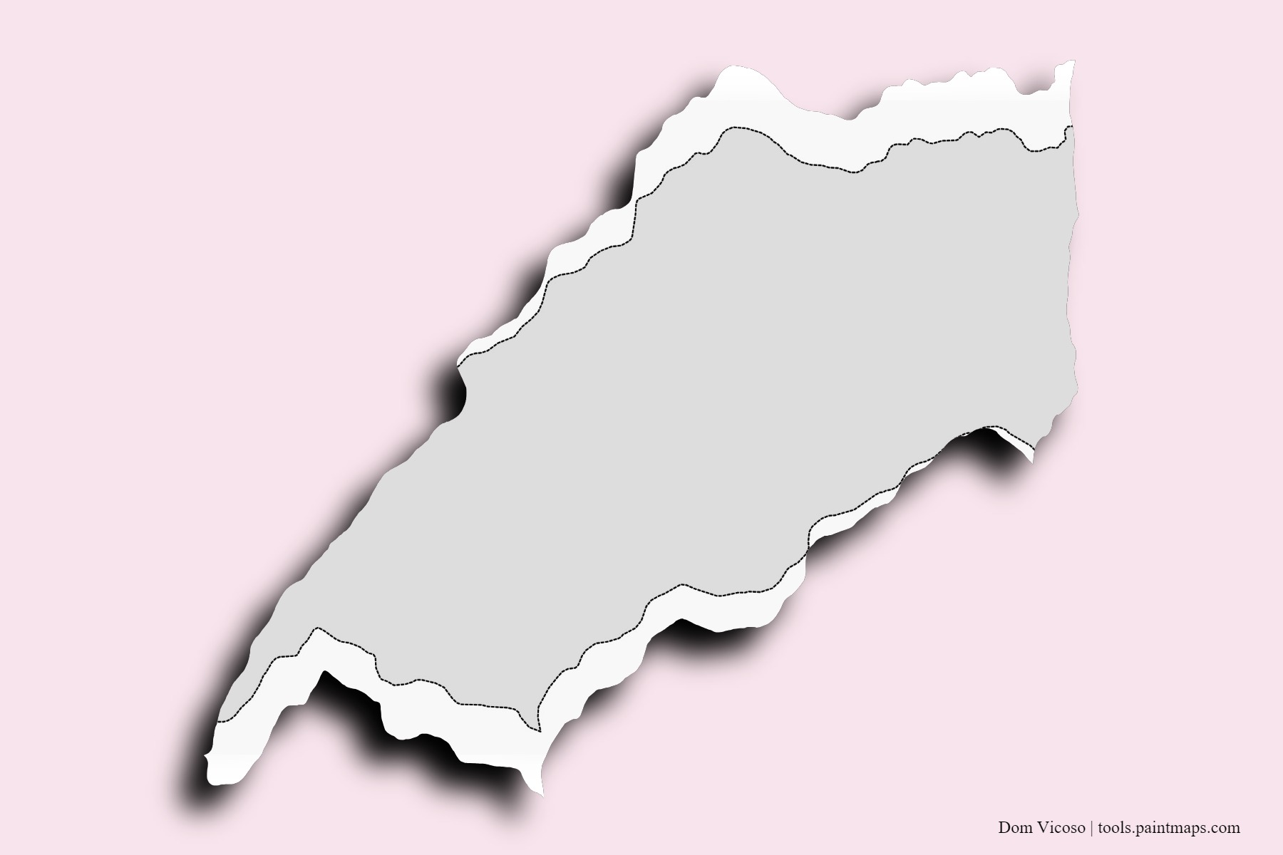 Mapa de barrios y pueblos de Dom Vicoso con efecto de sombra 3D