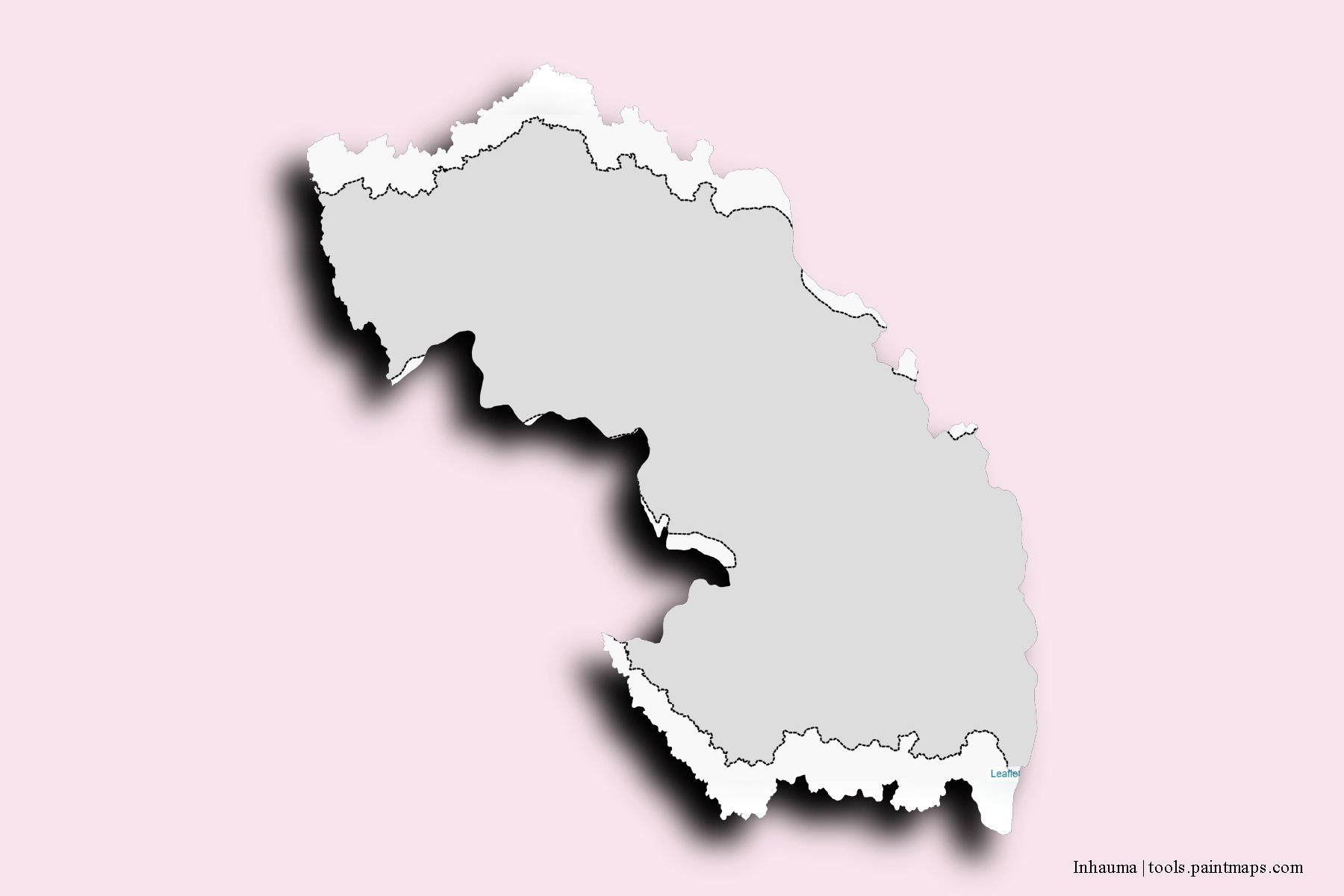 Mapa de barrios y pueblos de Inhauma con efecto de sombra 3D