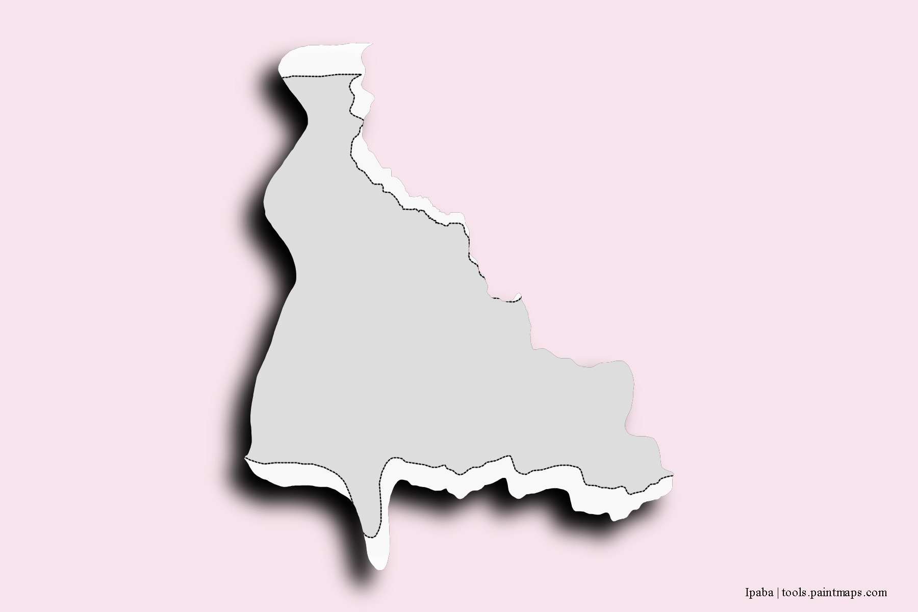 Mapa de barrios y pueblos de Ipaba con efecto de sombra 3D