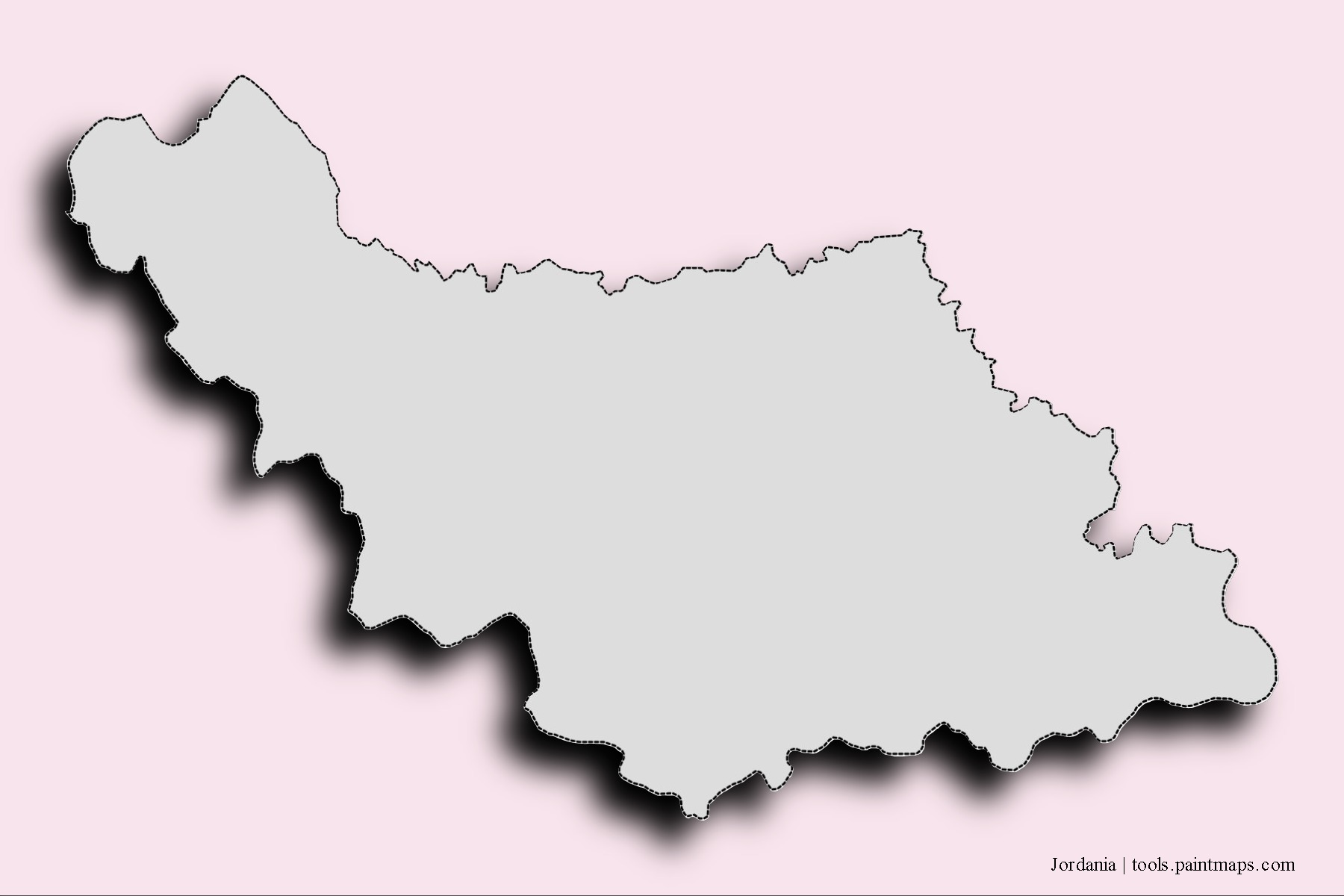 Mapa de barrios y pueblos de Jordania con efecto de sombra 3D