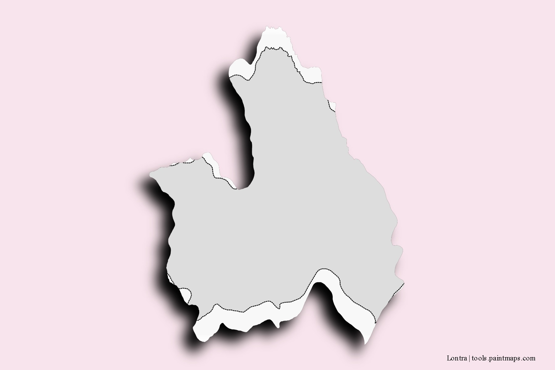 Mapa de barrios y pueblos de Lontra con efecto de sombra 3D