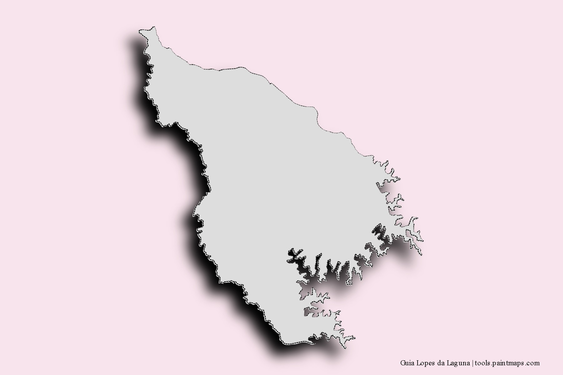 Guia Lopes da Laguna neighborhoods and villages map with 3D shadow effect