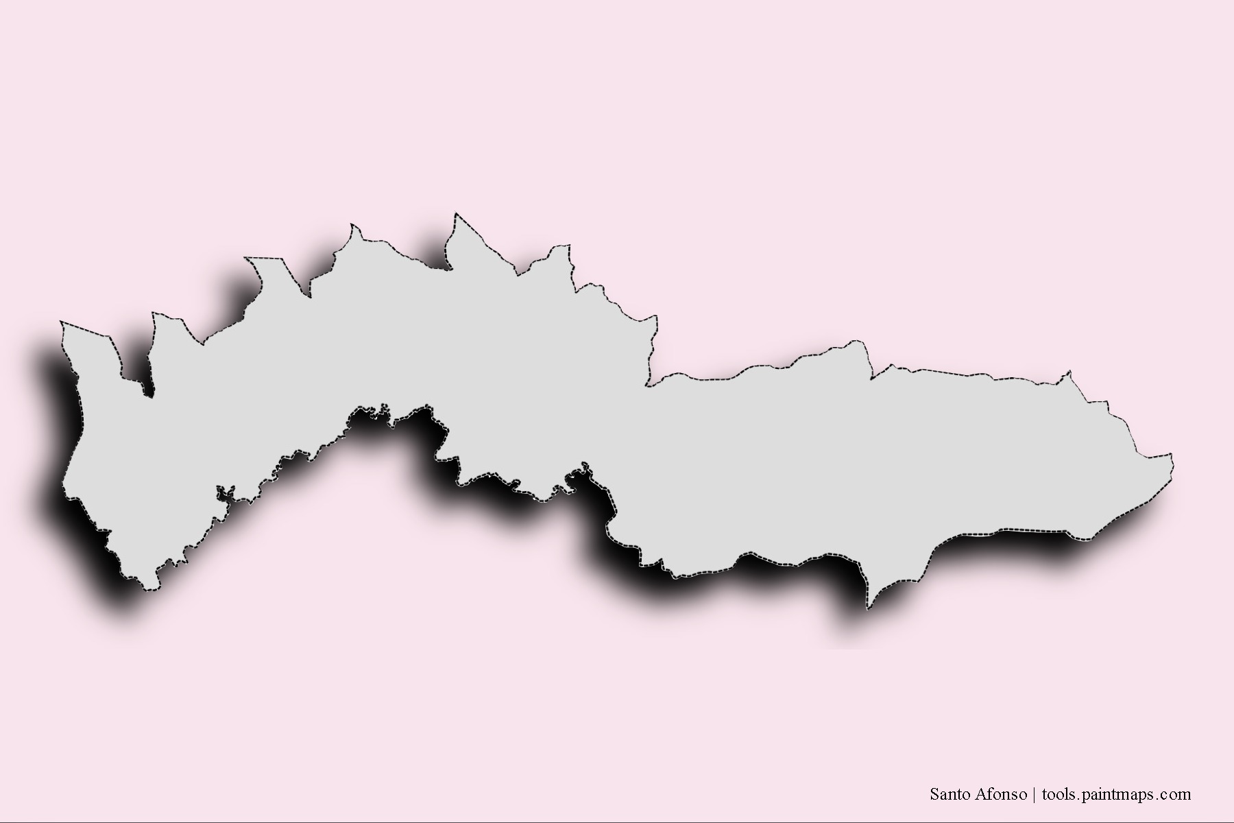 Santo Afonso neighborhoods and villages map with 3D shadow effect