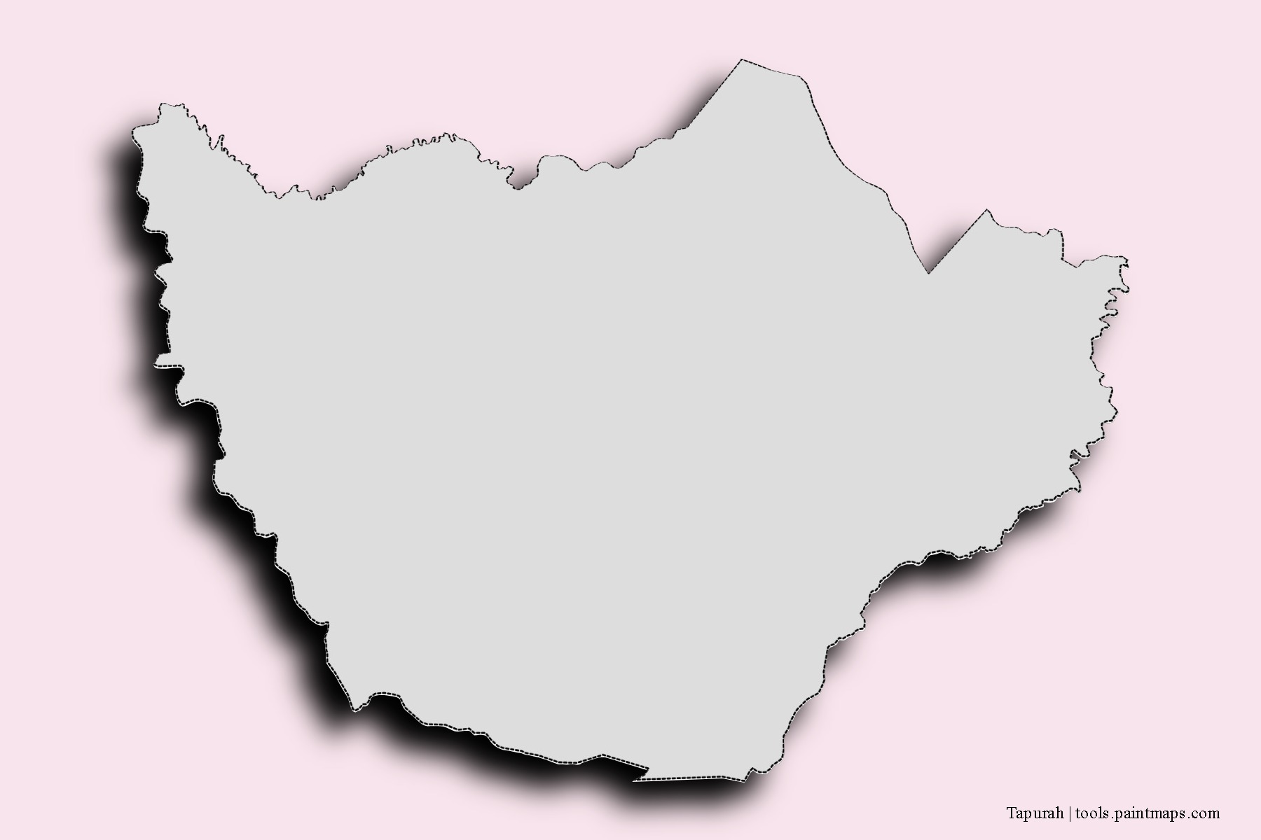 Mapa de barrios y pueblos de Tapurah con efecto de sombra 3D