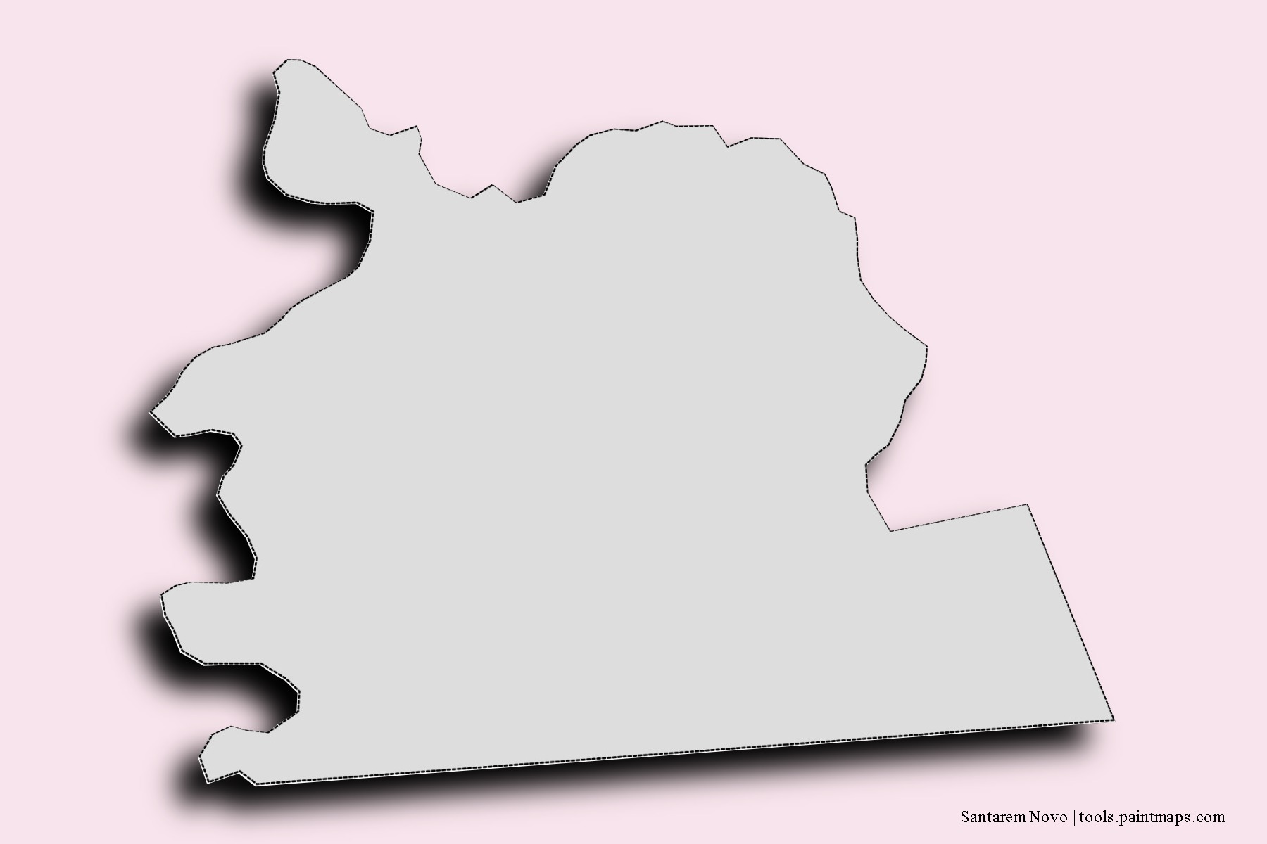 Mapa de barrios y pueblos de Santarem Novo con efecto de sombra 3D