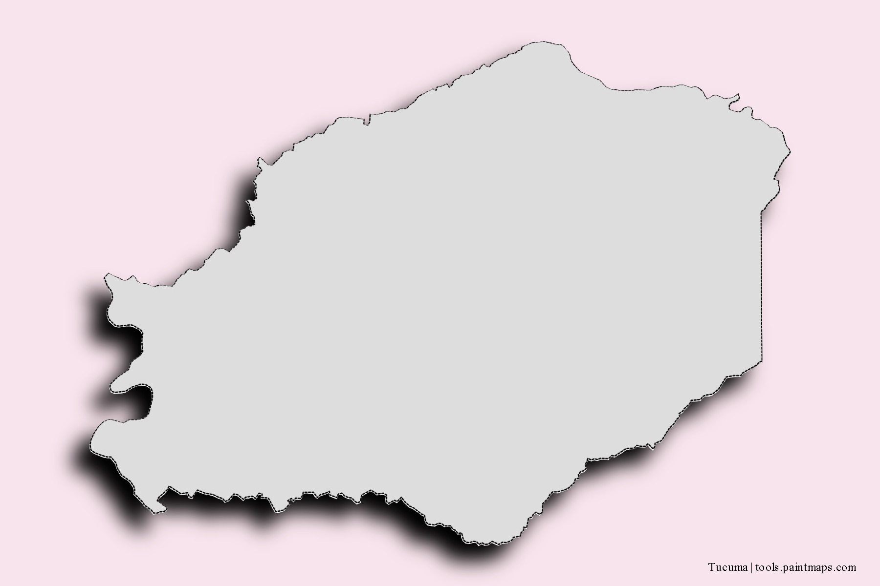 Mapa de barrios y pueblos de Tucuma con efecto de sombra 3D