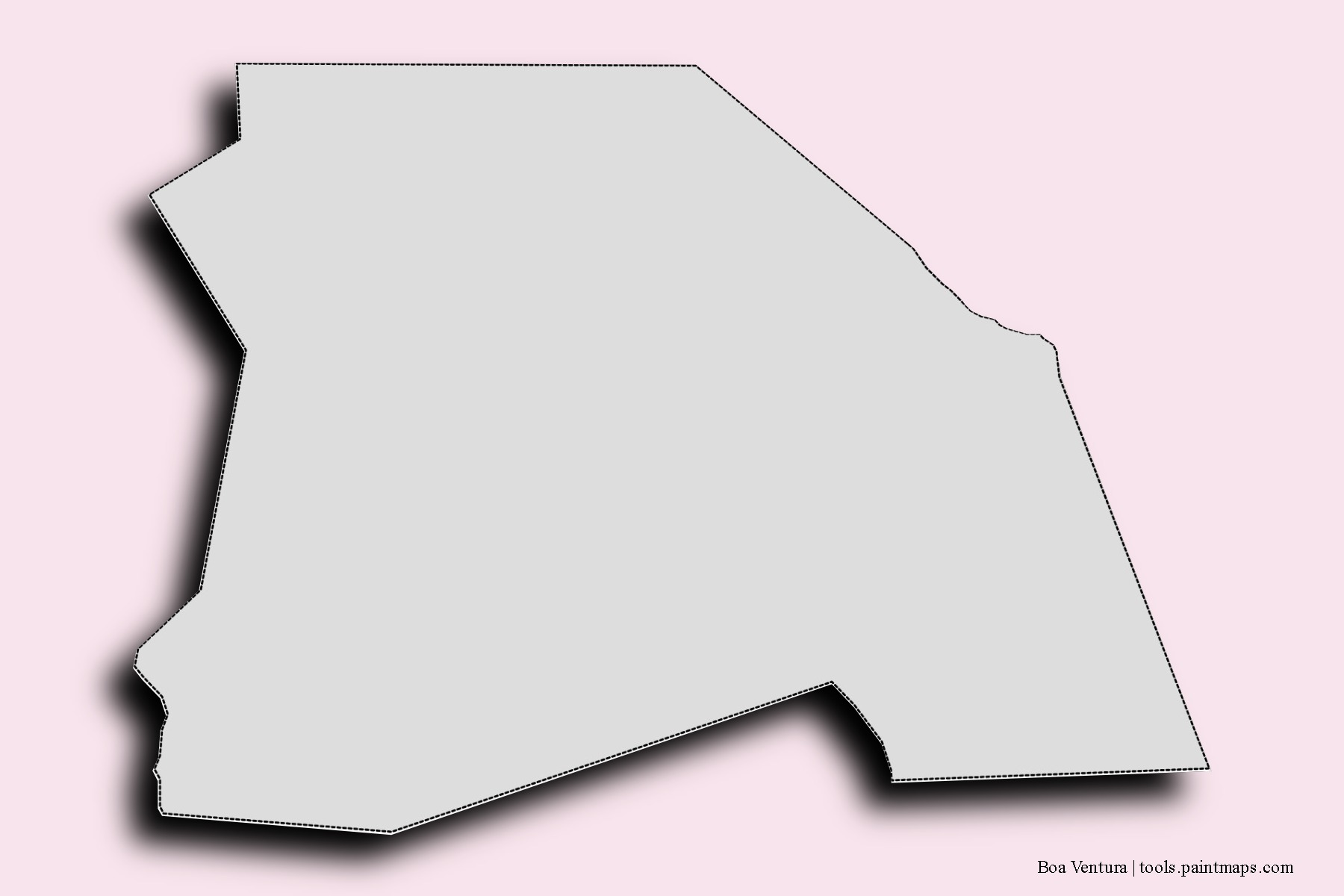 Mapa de barrios y pueblos de Boa Ventura con efecto de sombra 3D