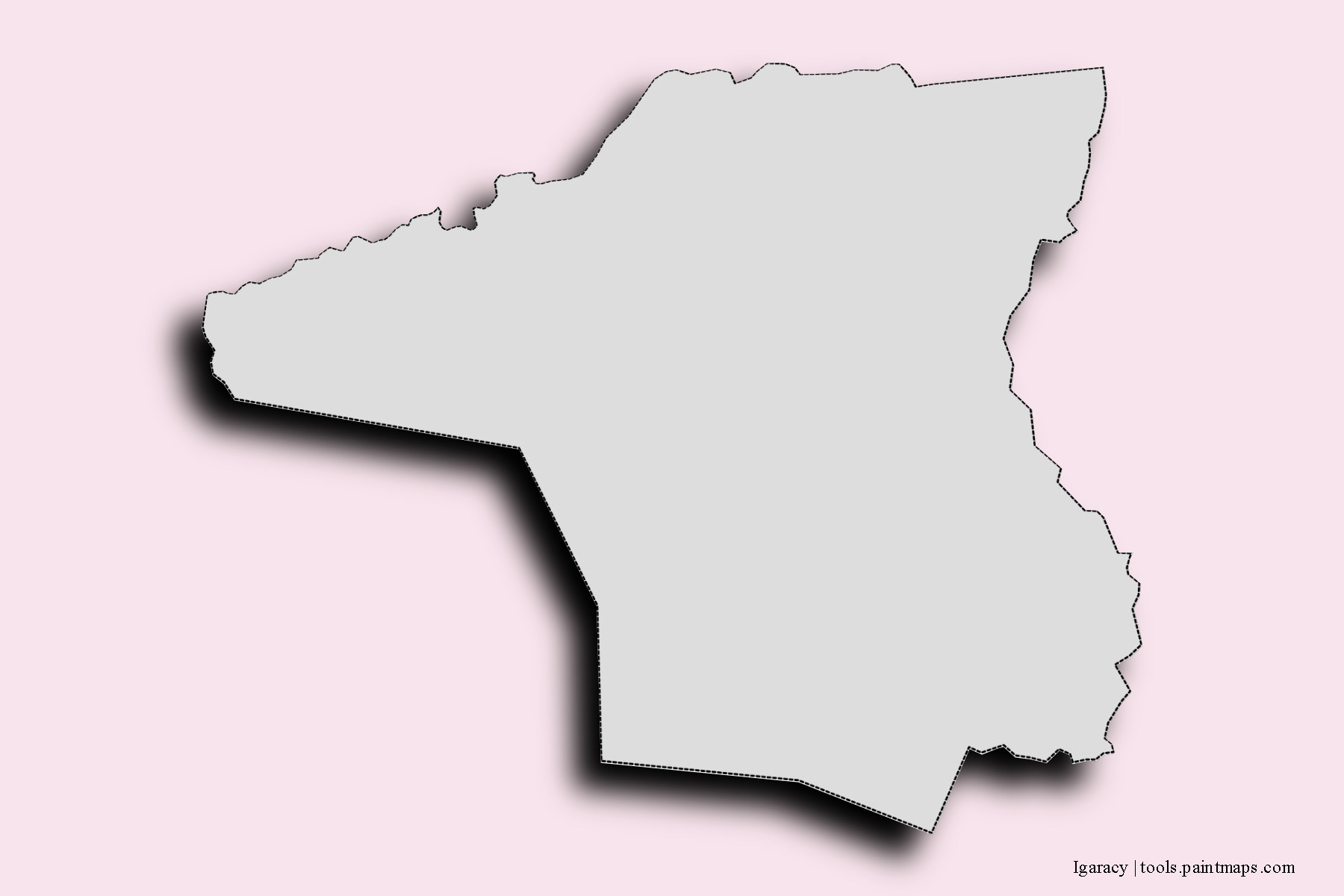 Mapa de barrios y pueblos de Igaracy con efecto de sombra 3D