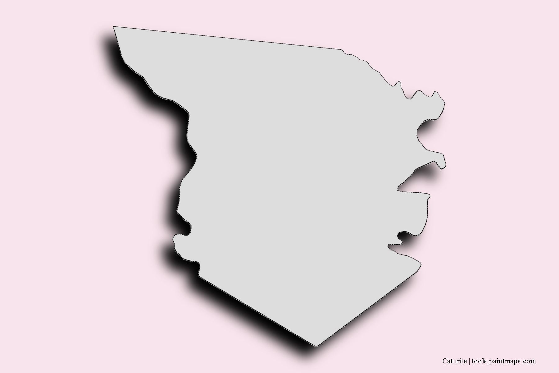 Mapa de barrios y pueblos de Caturite con efecto de sombra 3D