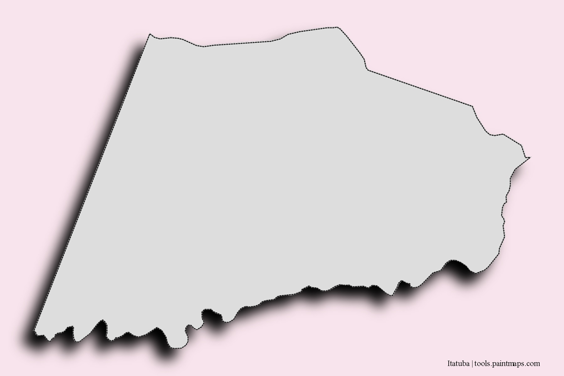 Mapa de barrios y pueblos de Itatuba con efecto de sombra 3D