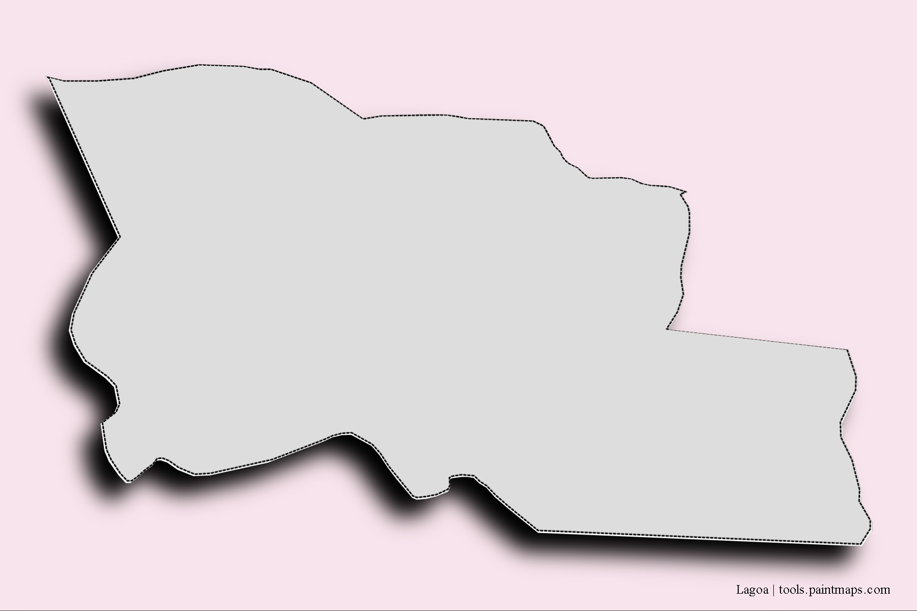 Mapa de barrios y pueblos de Lagoa con efecto de sombra 3D