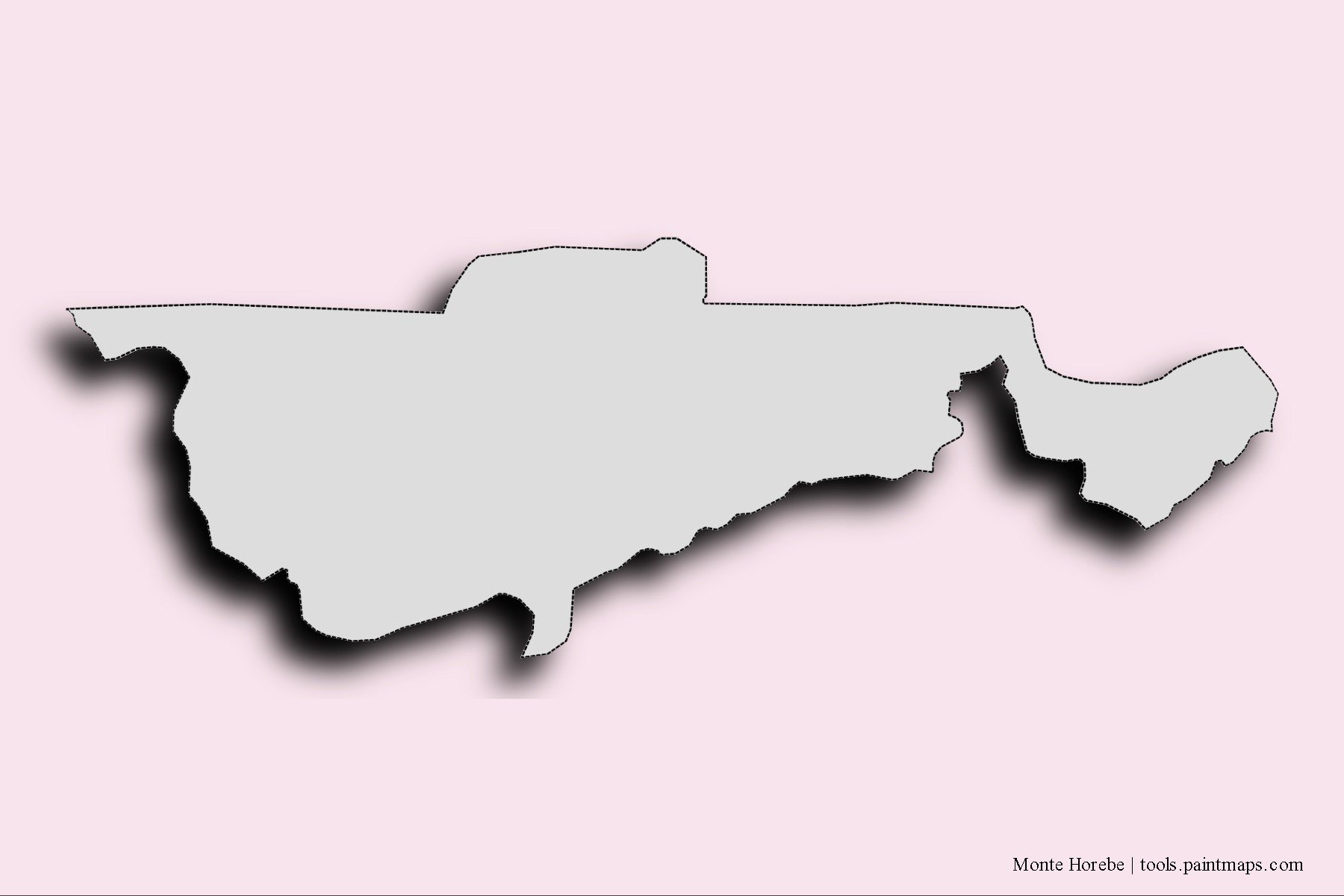 Mapa de barrios y pueblos de Monte Horebe con efecto de sombra 3D