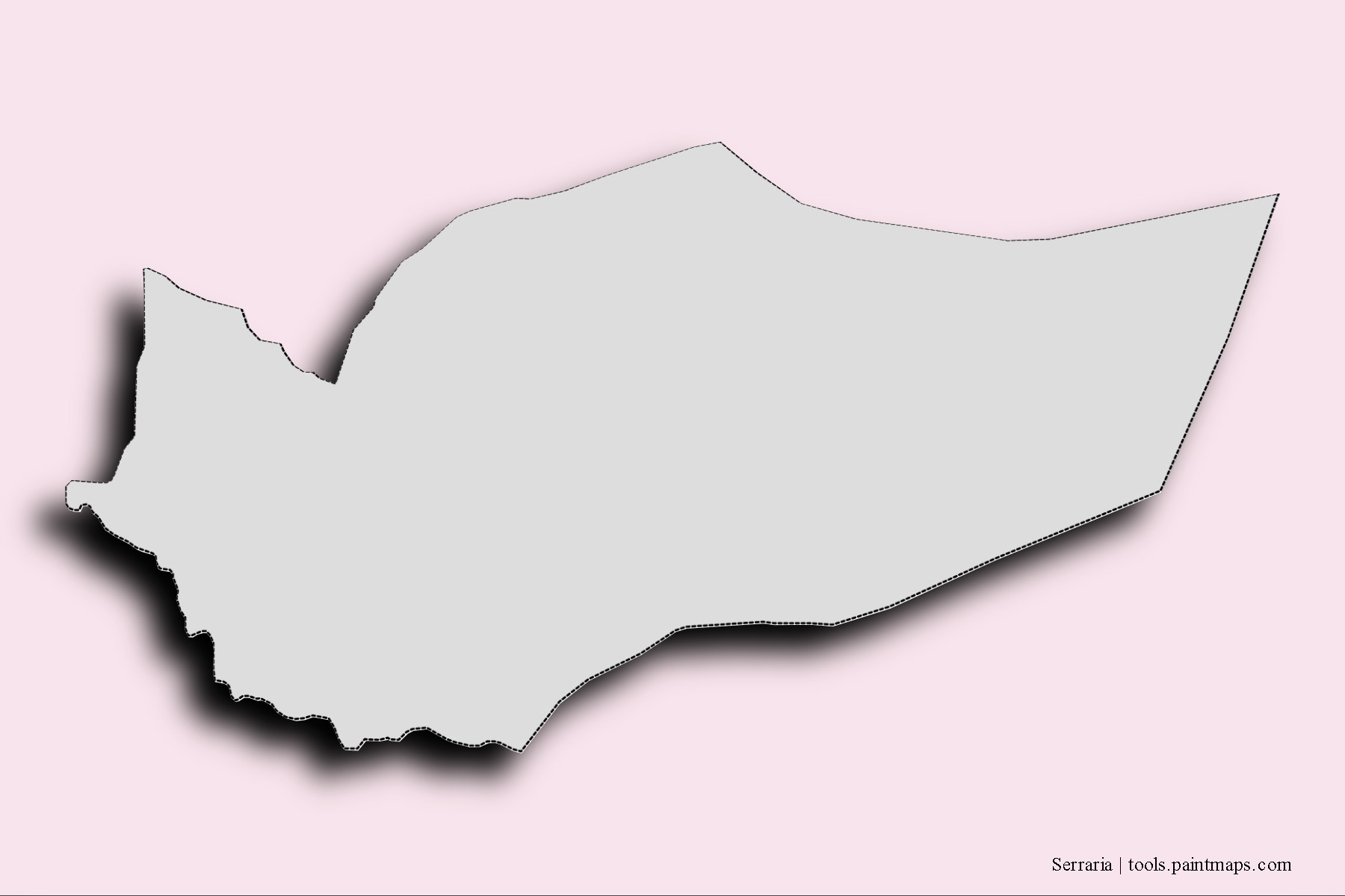 Serraria neighborhoods and villages map with 3D shadow effect