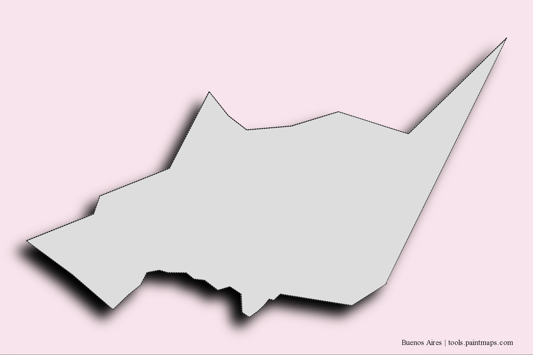 Mapa de barrios y pueblos de Buenos Aires con efecto de sombra 3D