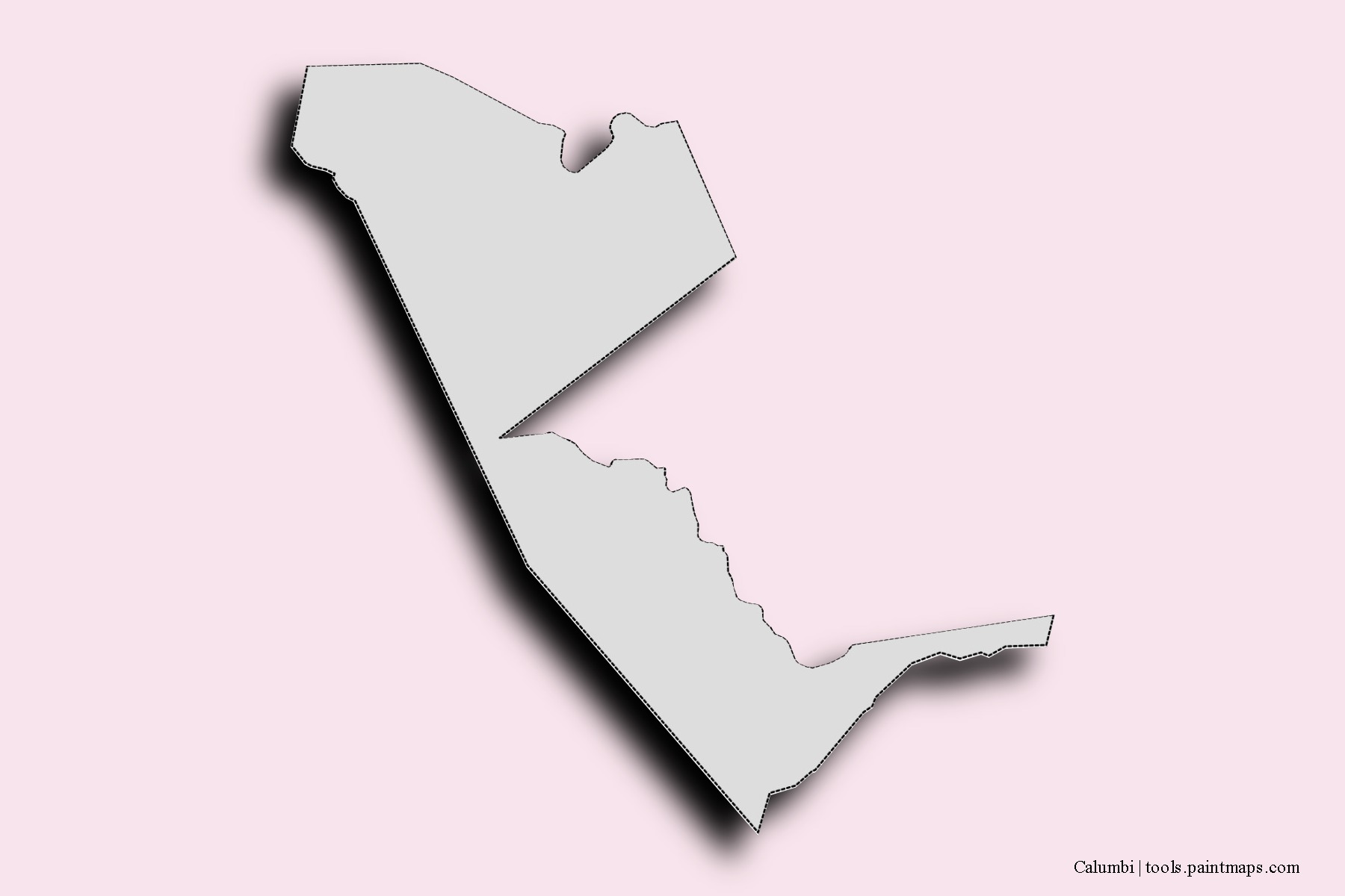 Mapa de barrios y pueblos de Calumbi con efecto de sombra 3D