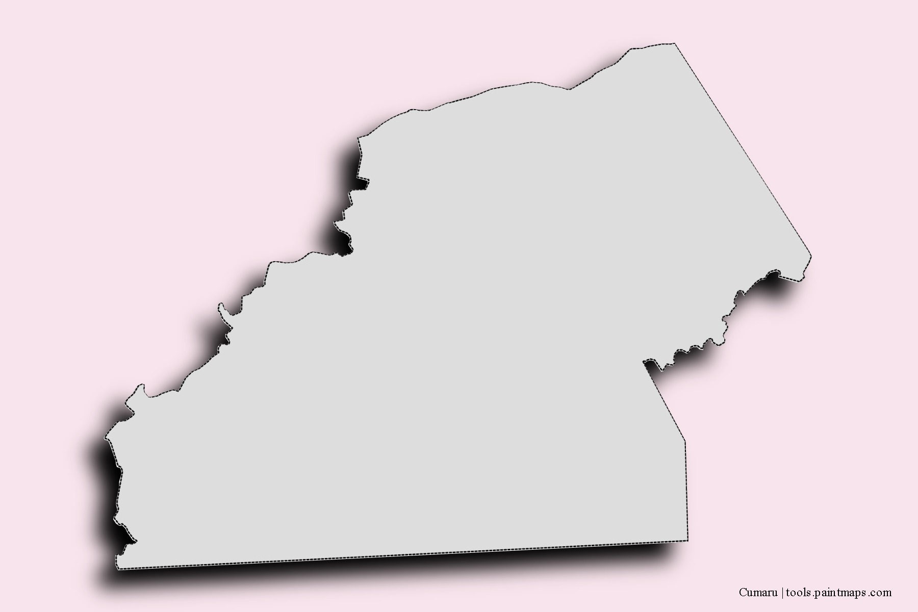 Mapa de barrios y pueblos de Cumaru con efecto de sombra 3D