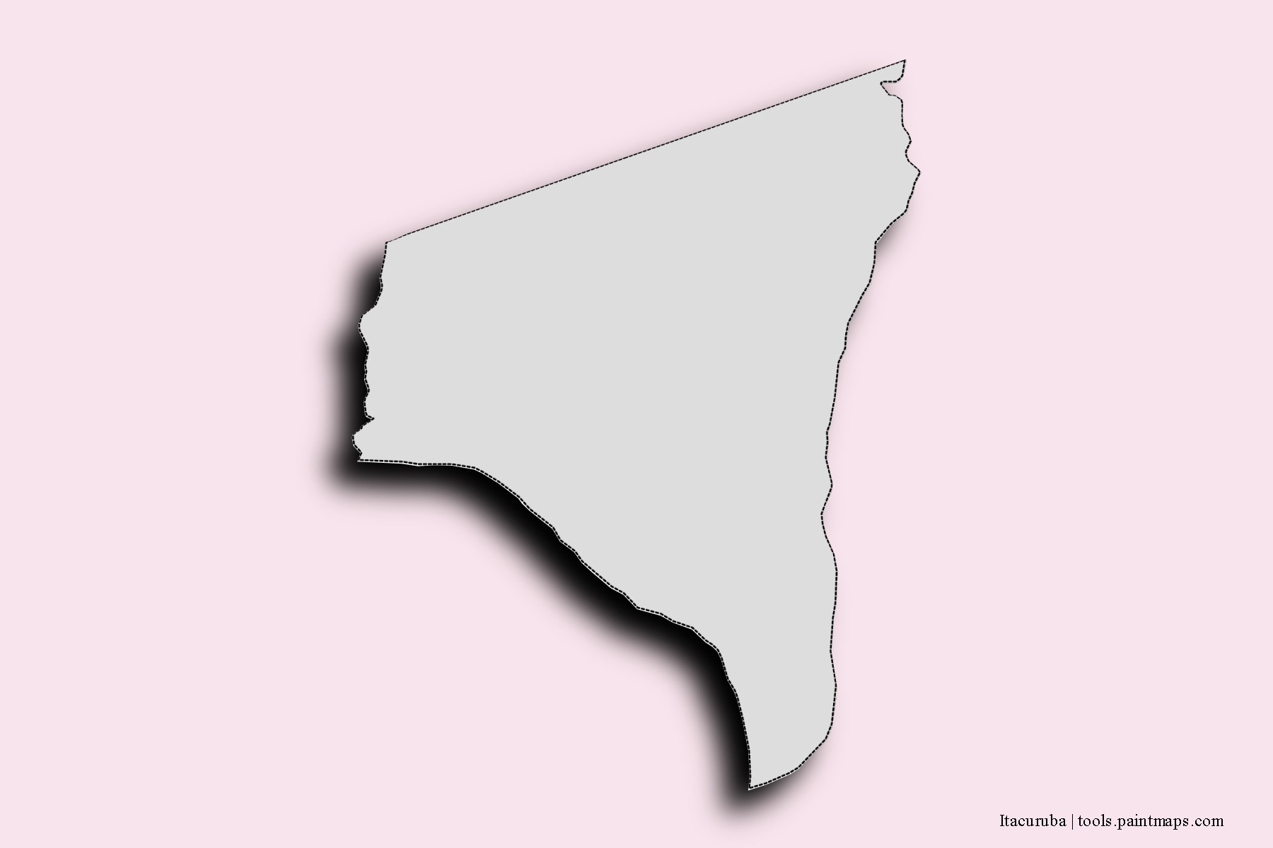 Mapa de barrios y pueblos de Itacuruba con efecto de sombra 3D