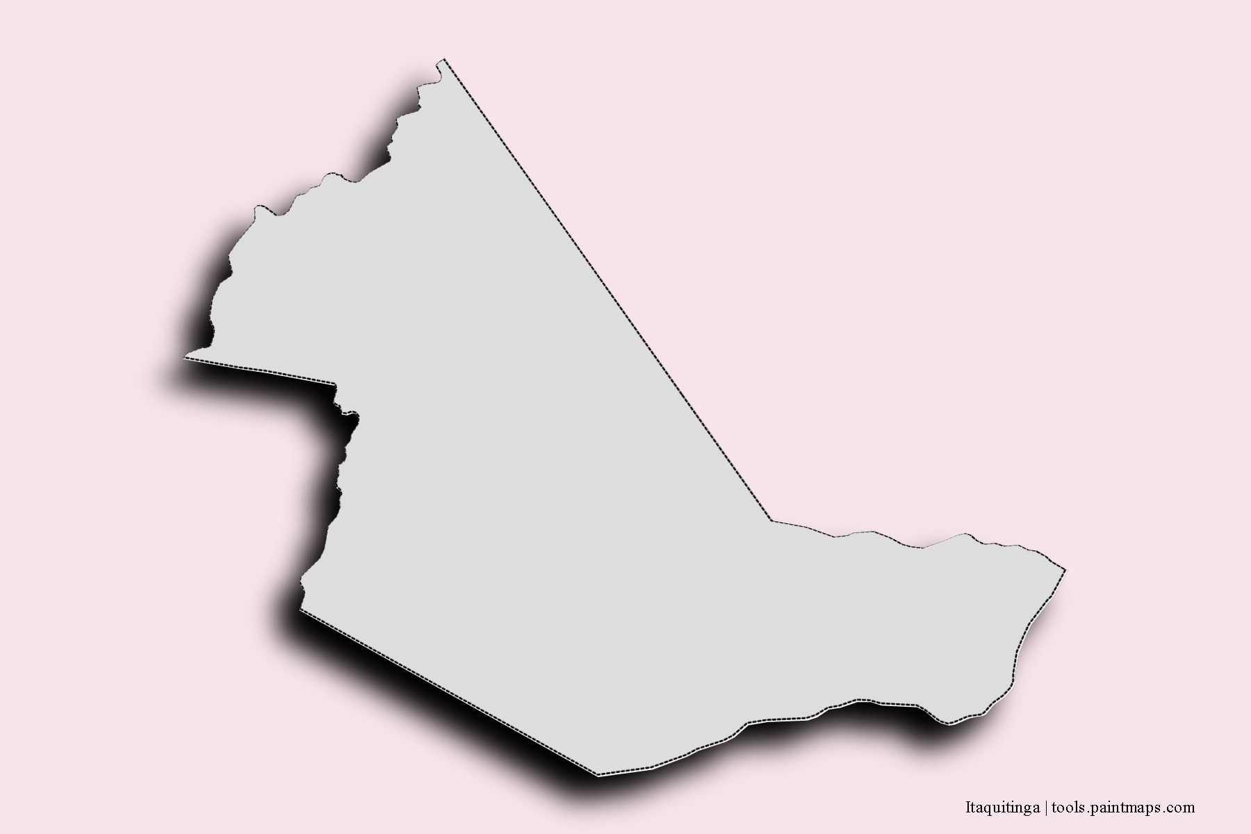 Mapa de barrios y pueblos de Itaquitinga con efecto de sombra 3D