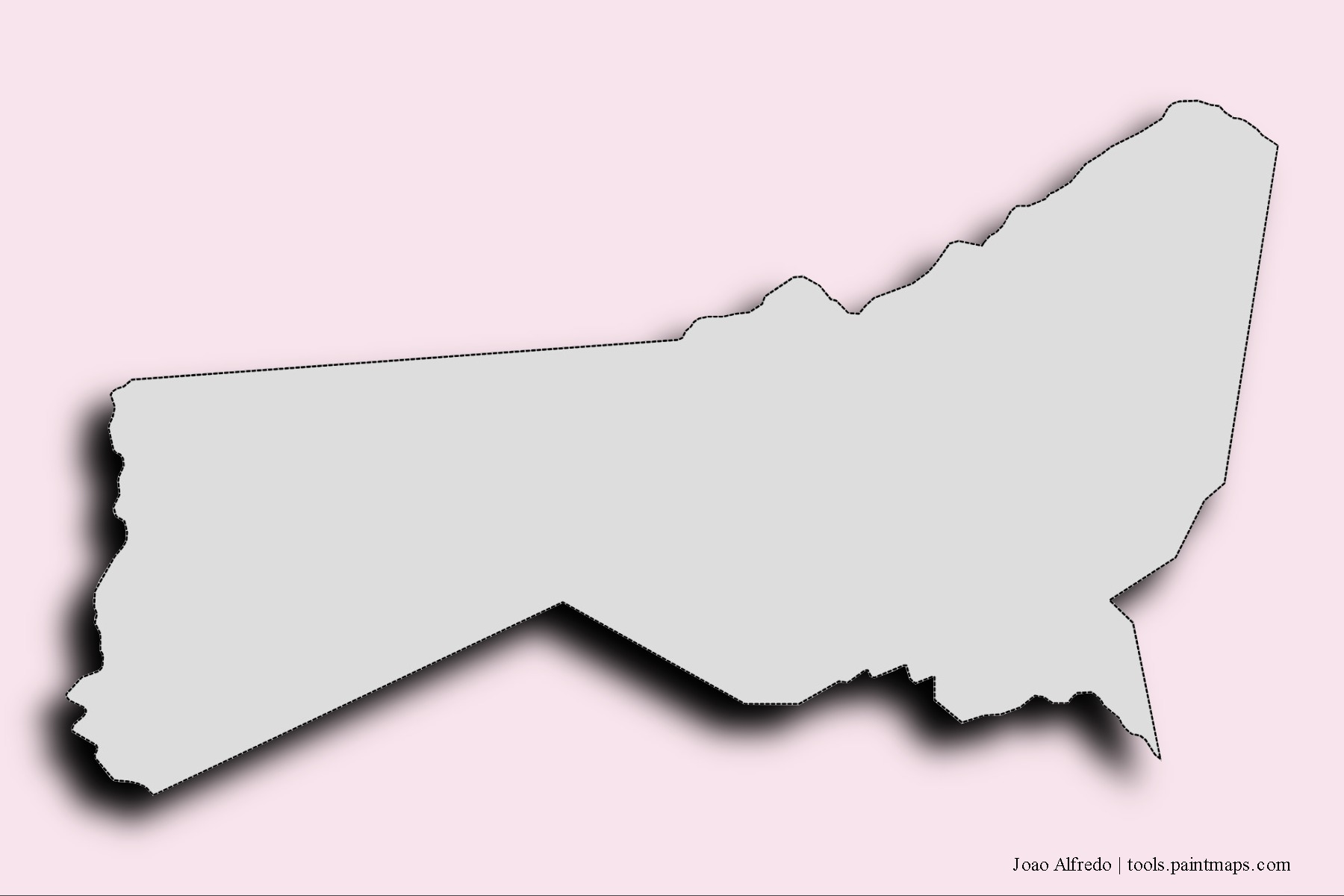 Joao Alfredo neighborhoods and villages map with 3D shadow effect