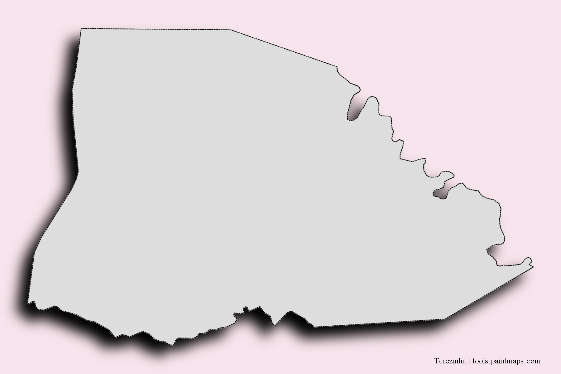 Terezinha neighborhoods and villages map with 3D shadow effect