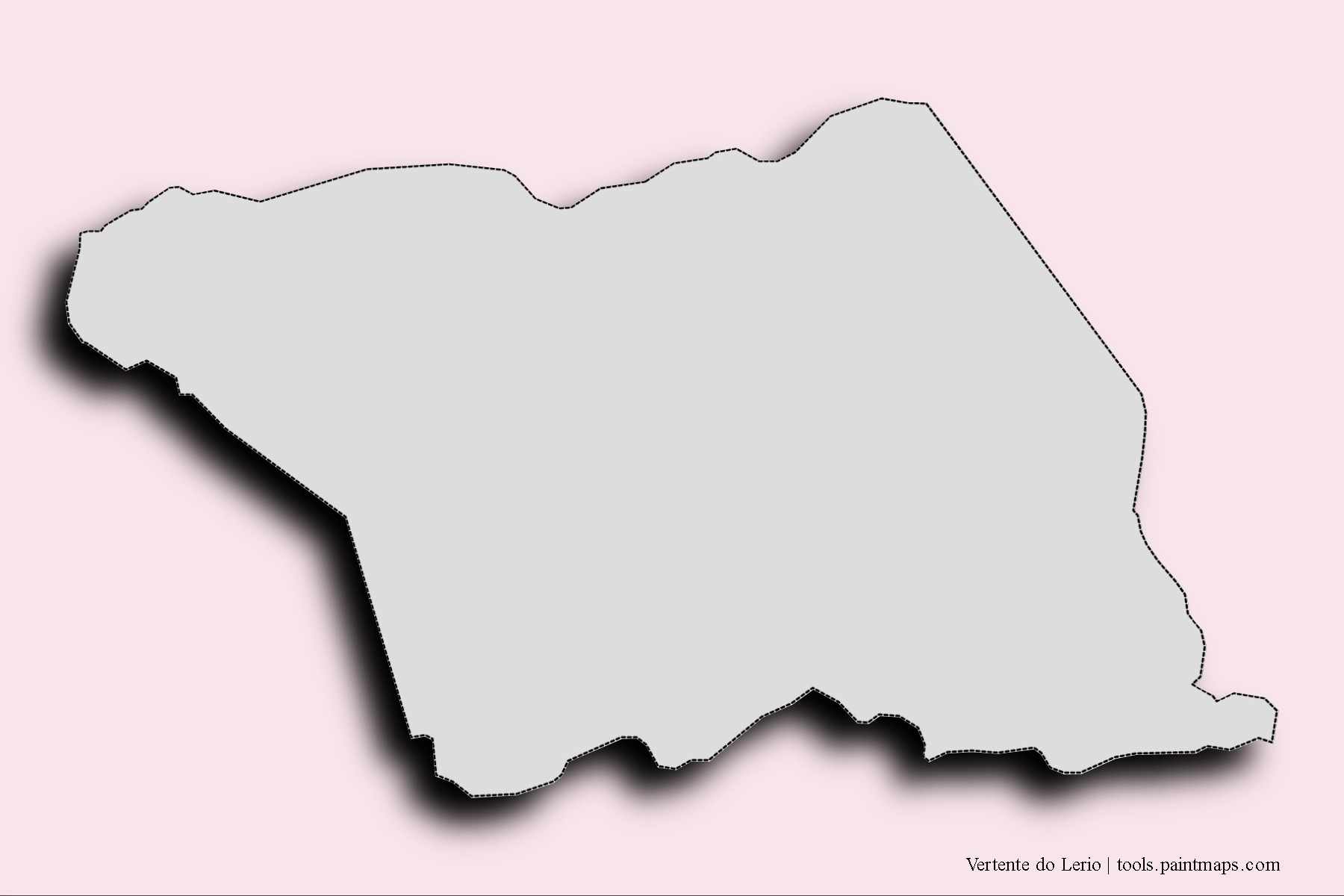 Mapa de barrios y pueblos de Vertente do Lerio con efecto de sombra 3D