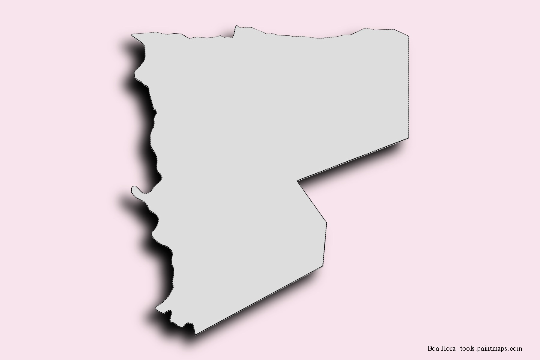 Mapa de barrios y pueblos de Boa Hora con efecto de sombra 3D