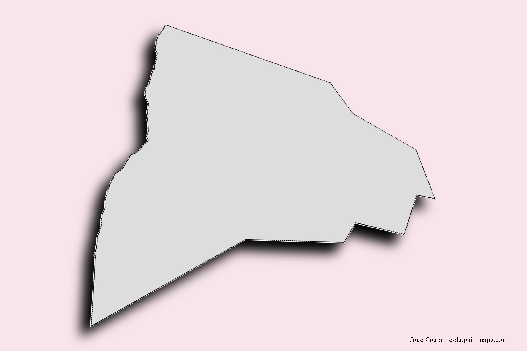 Mapa de barrios y pueblos de Joao Costa con efecto de sombra 3D