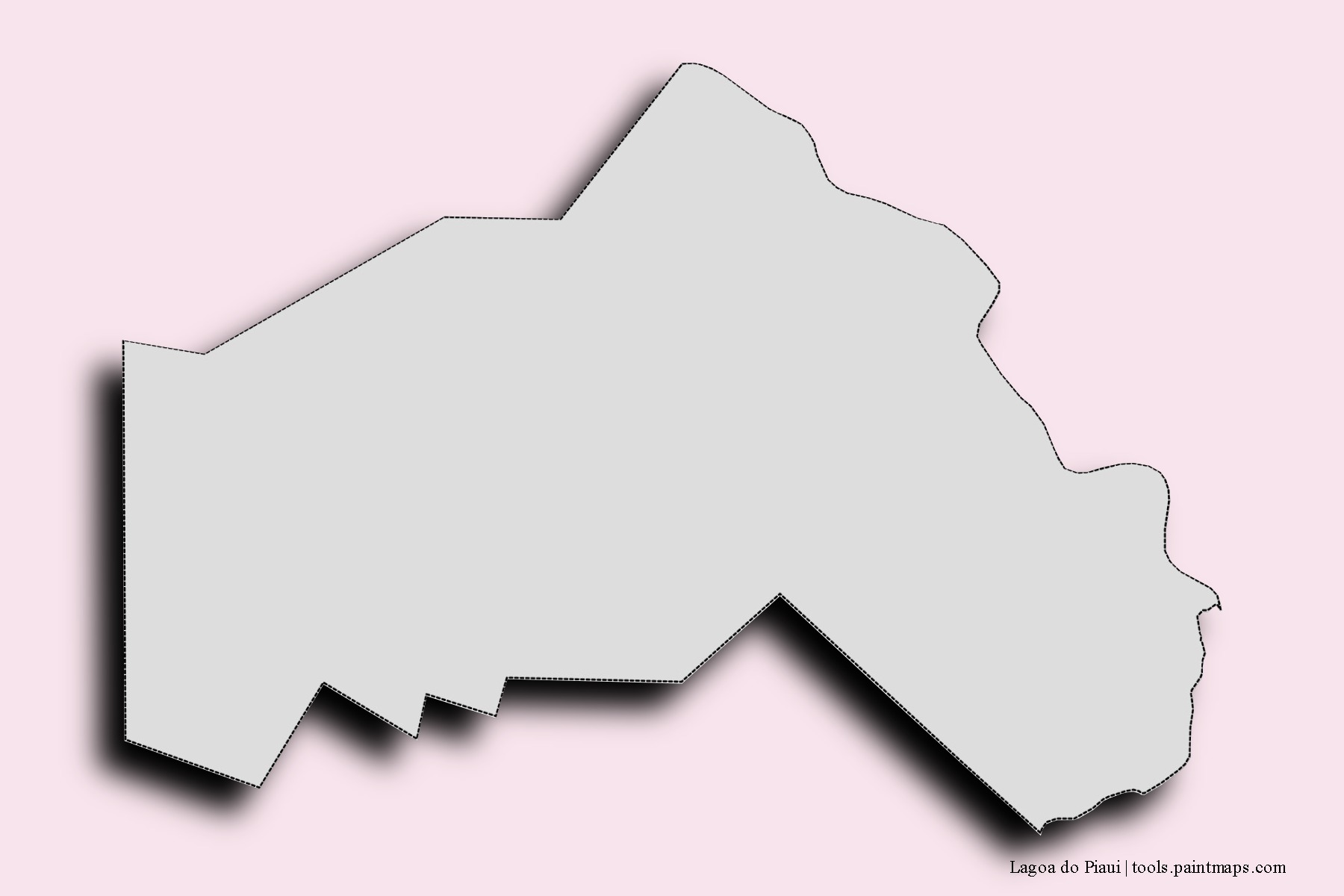 Mapa de barrios y pueblos de Lagoa do Piaui con efecto de sombra 3D