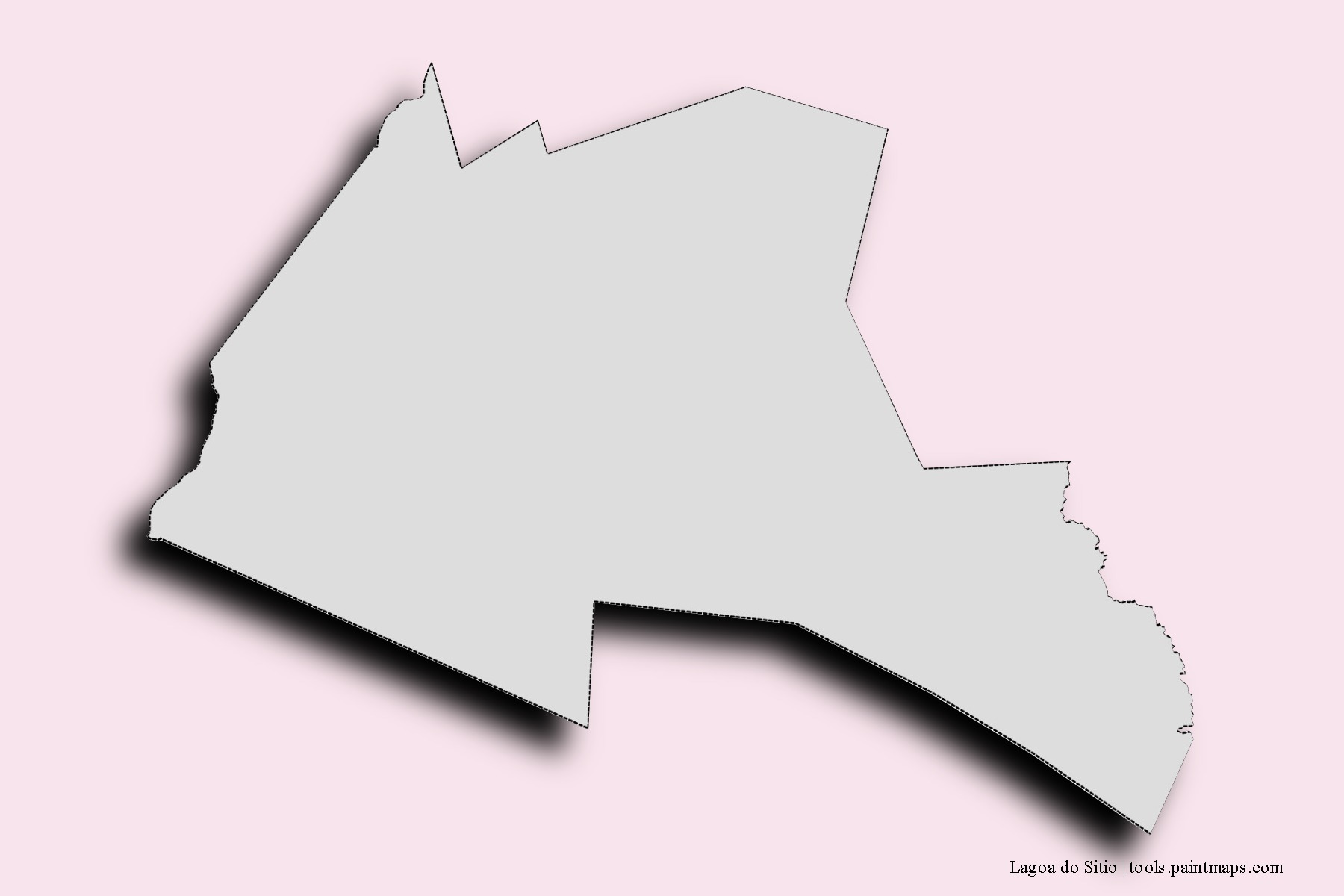 Mapa de barrios y pueblos de Lagoa do Sitio con efecto de sombra 3D