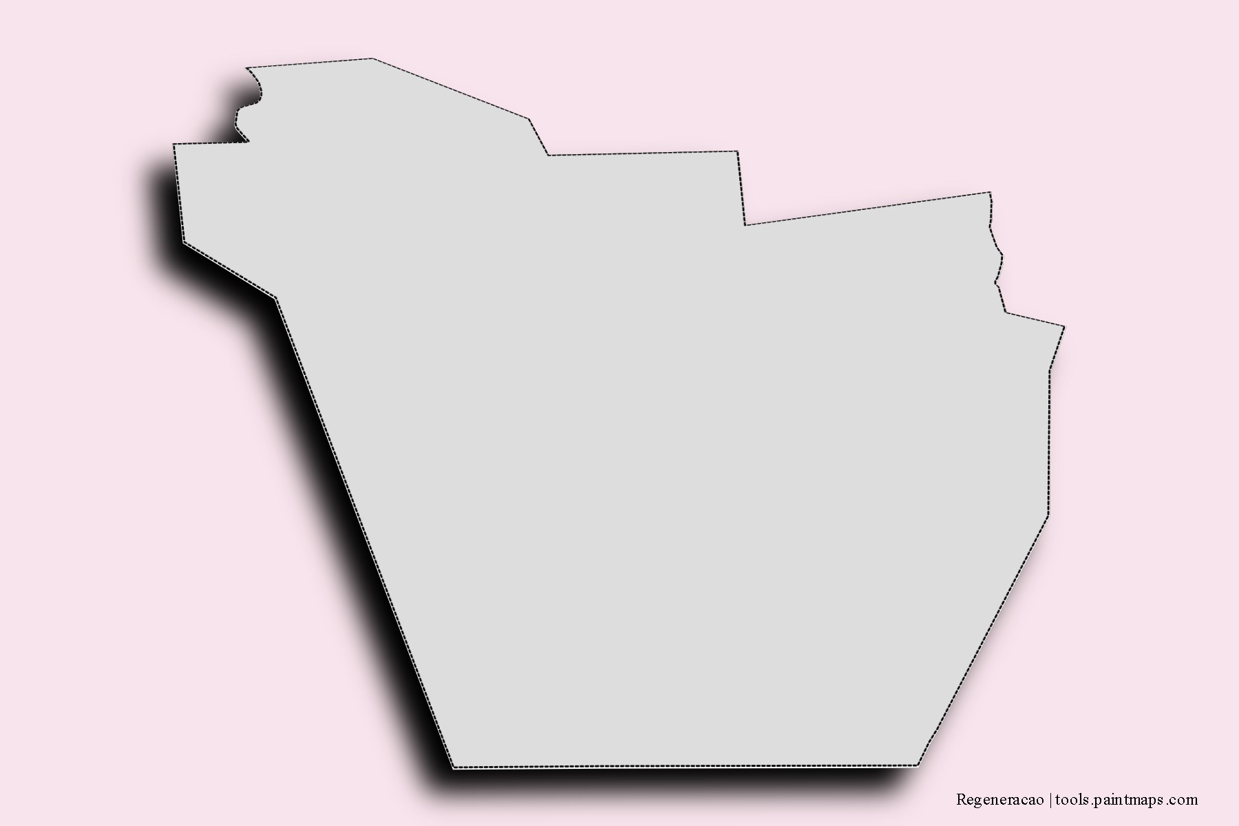 Mapa de barrios y pueblos de Regeneracao con efecto de sombra 3D